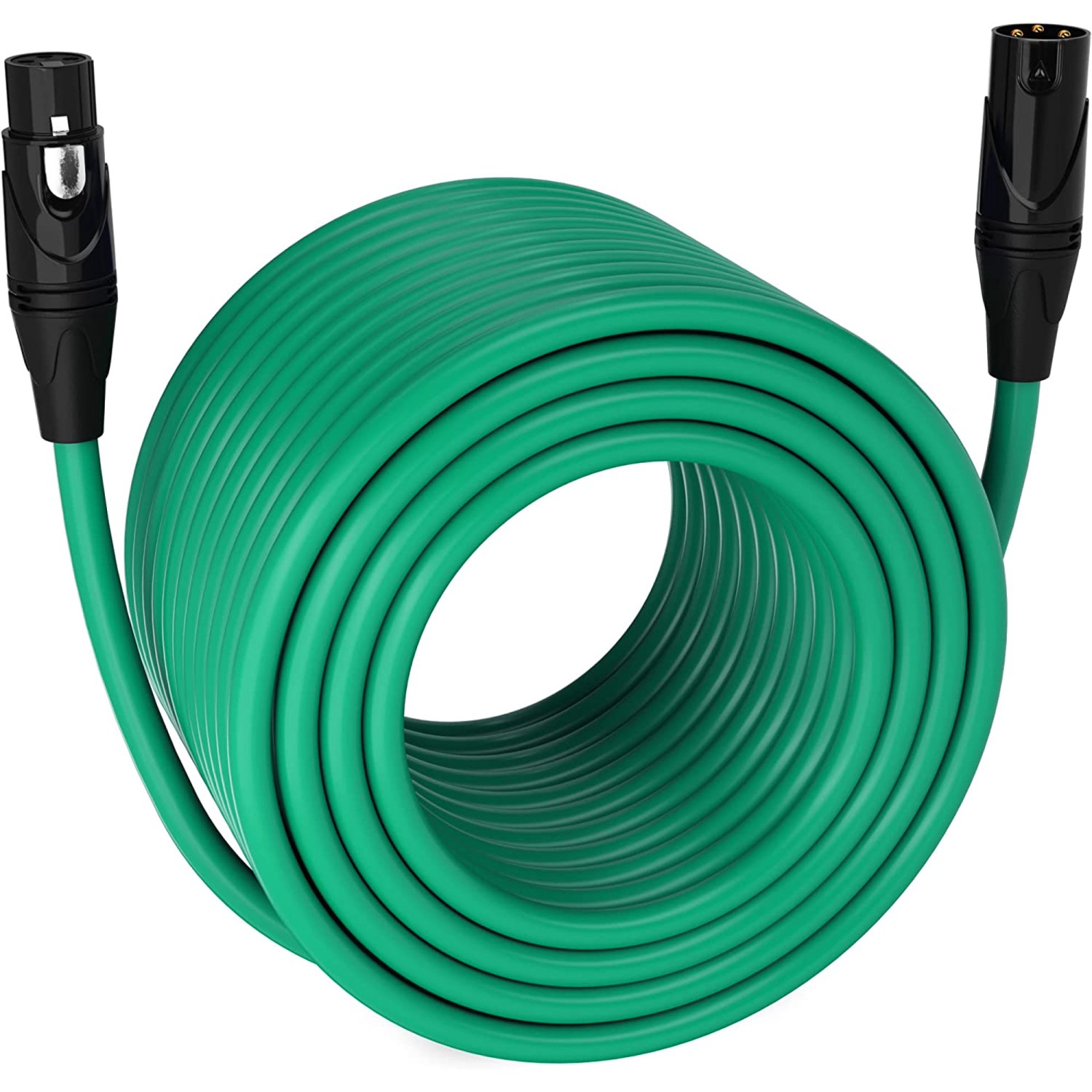 LyxPro – Câble XLR pour microphone de 300 pi, mâle vers femelle, câble de micro à 3 broches, vert