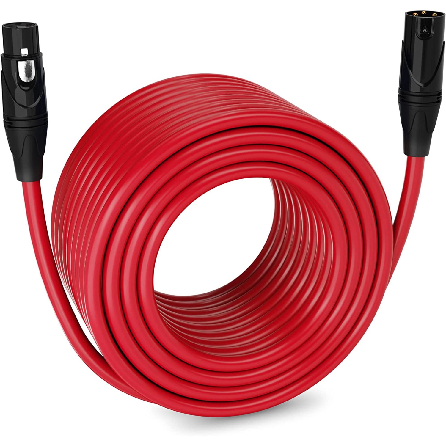 LyxPro – Câble XLR pour microphone de 250 pi, mâle vers femelle, câble de micro à 3 broches, rouge