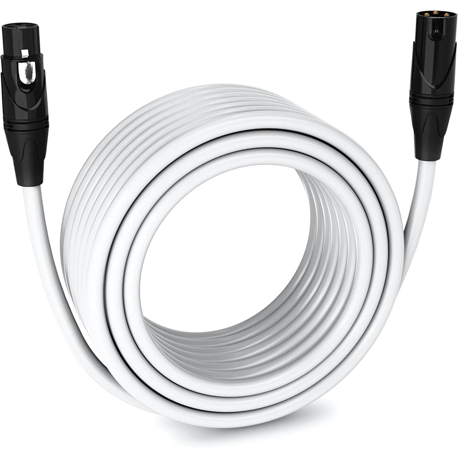 LyxPro 75 feet Microphone XLR Cable, Male to Female, 3 Pin Mic Cable, White