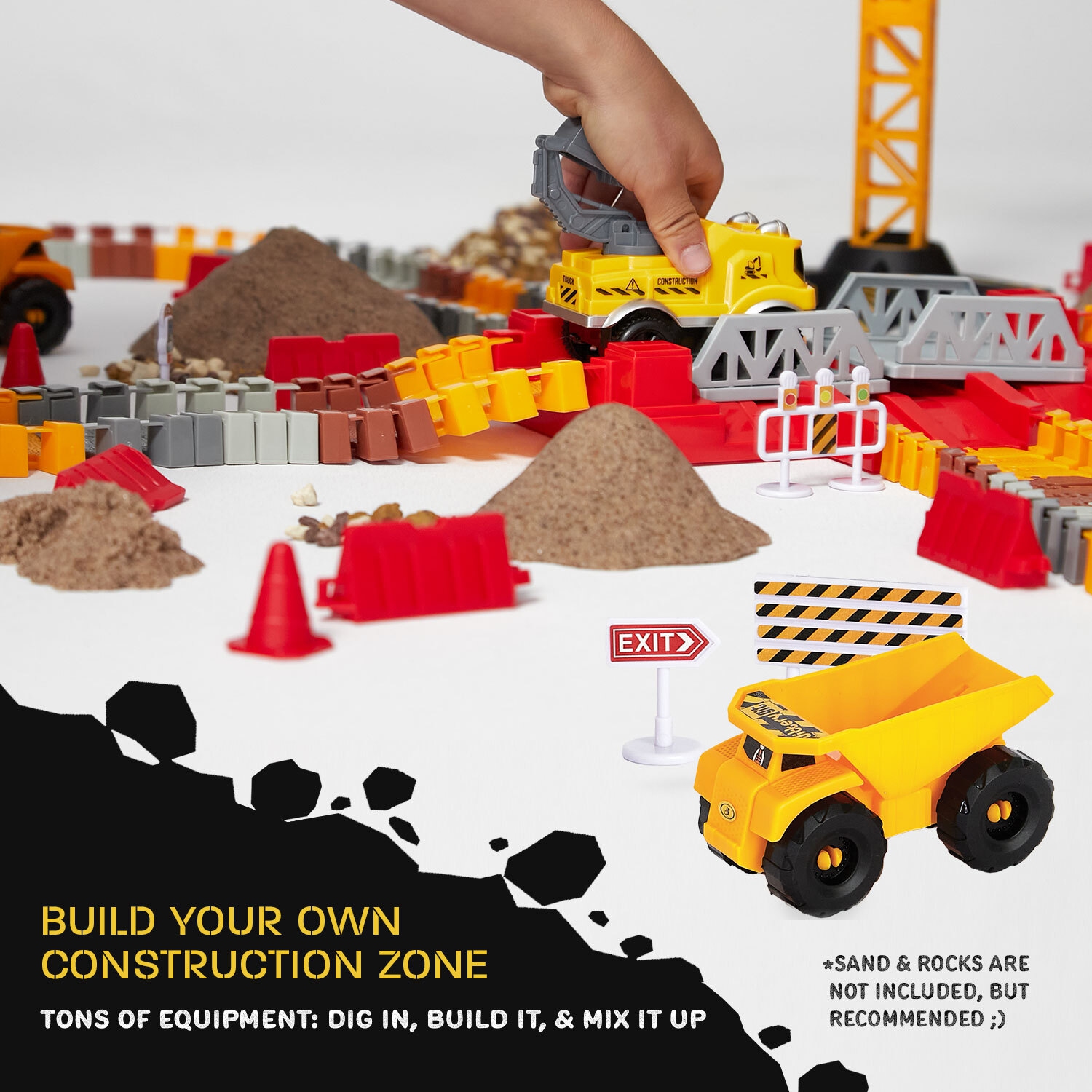 JitteryGit Truck Construction Race STEM Jouet de piste de voiture pour enfants | Jouet camions cadeau pour garçons filles tout-petits âgés de 3 4 5 6