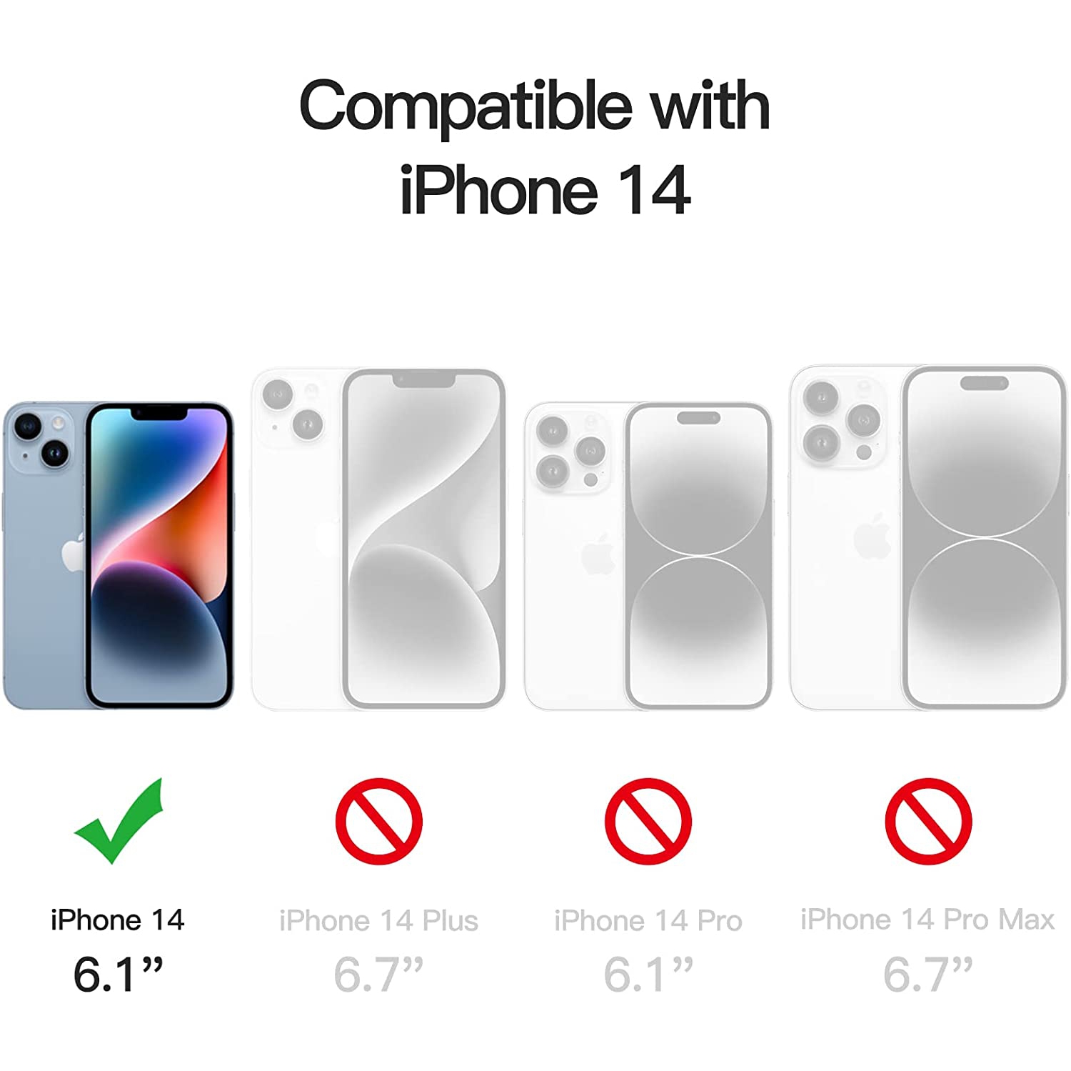 KeeGuard Privacy Protecteur d'écran à couverture complète pour iPhone 14 6,1 pouces, film en verre trempé anti-espion, protection bord à bord