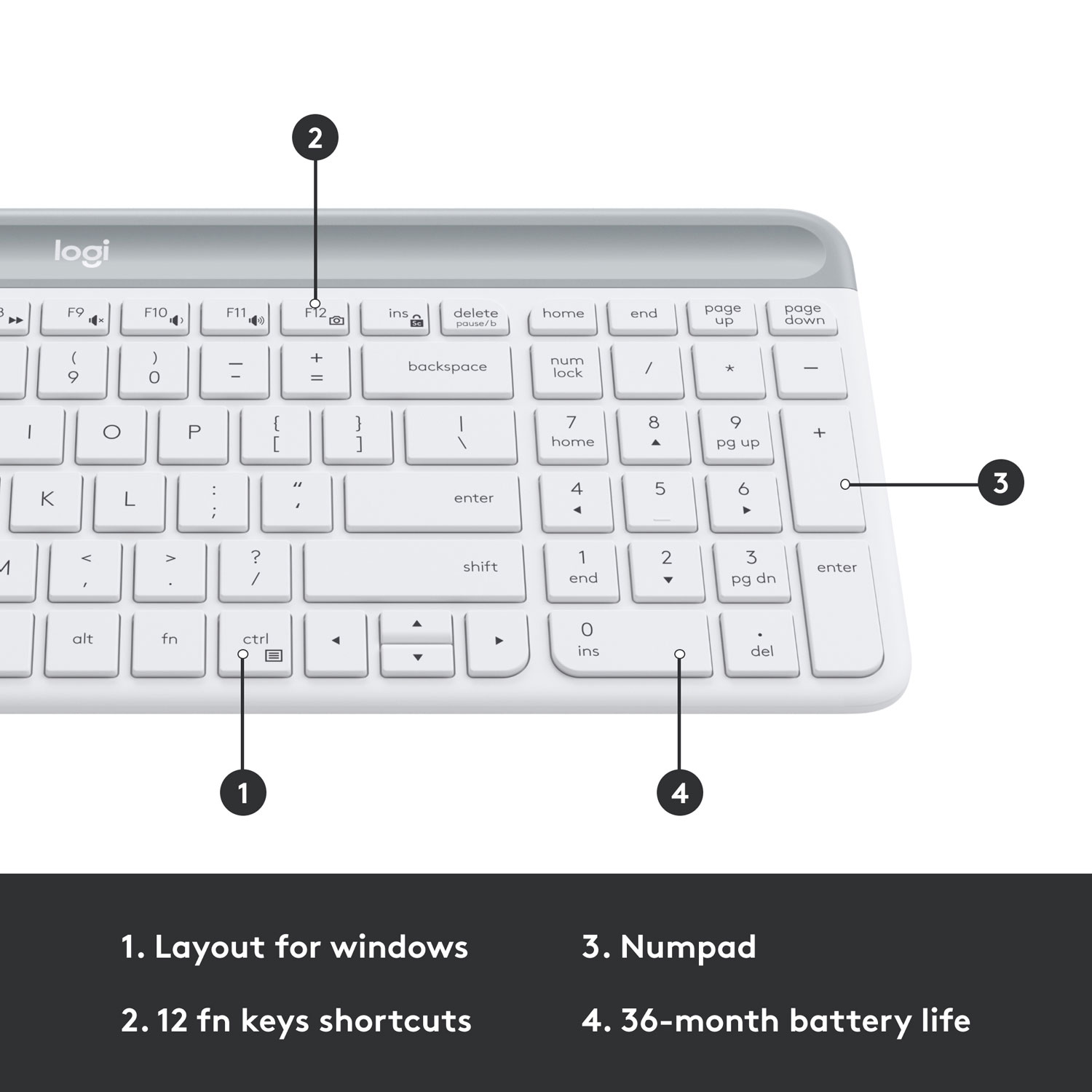 Ensemble clavier et souris optique sans fil MK470 Slim de Logitech - Anglais - Blanc cassé