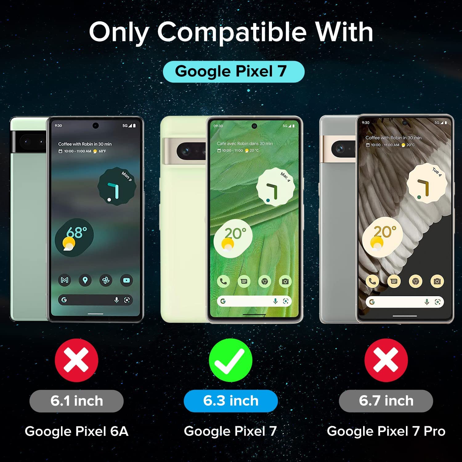 KeeGuard Protecteur d'écran en verre trempé pour Google Pixel 7 5G 2022 [Compatible avec le déverrouillage des empreintes digitales] Film transparent