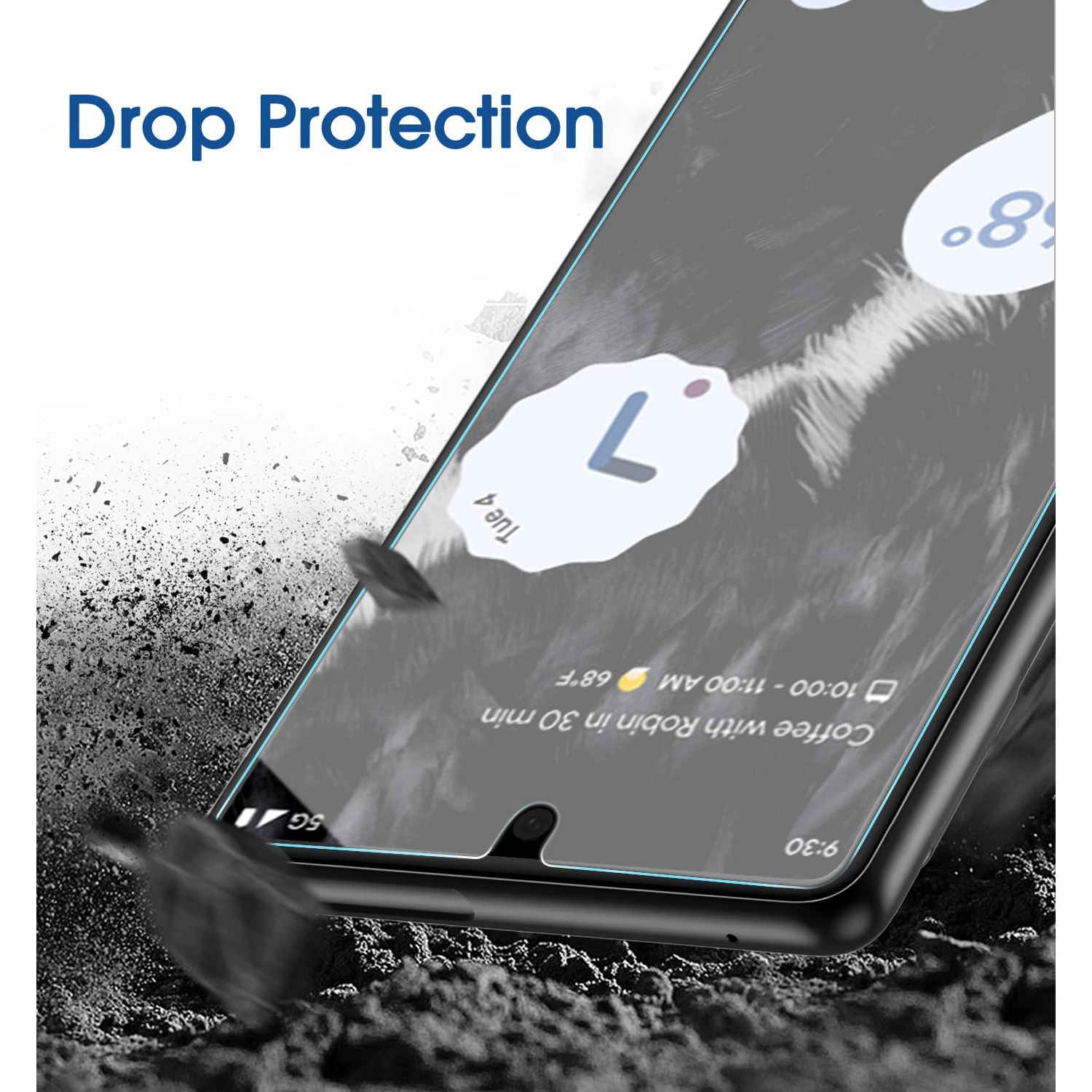 KeeGuard Protecteur d'écran en verre trempé pour Google Pixel 7 5G 2022 [Compatible avec le déverrouillage des empreintes digitales] Film transparent