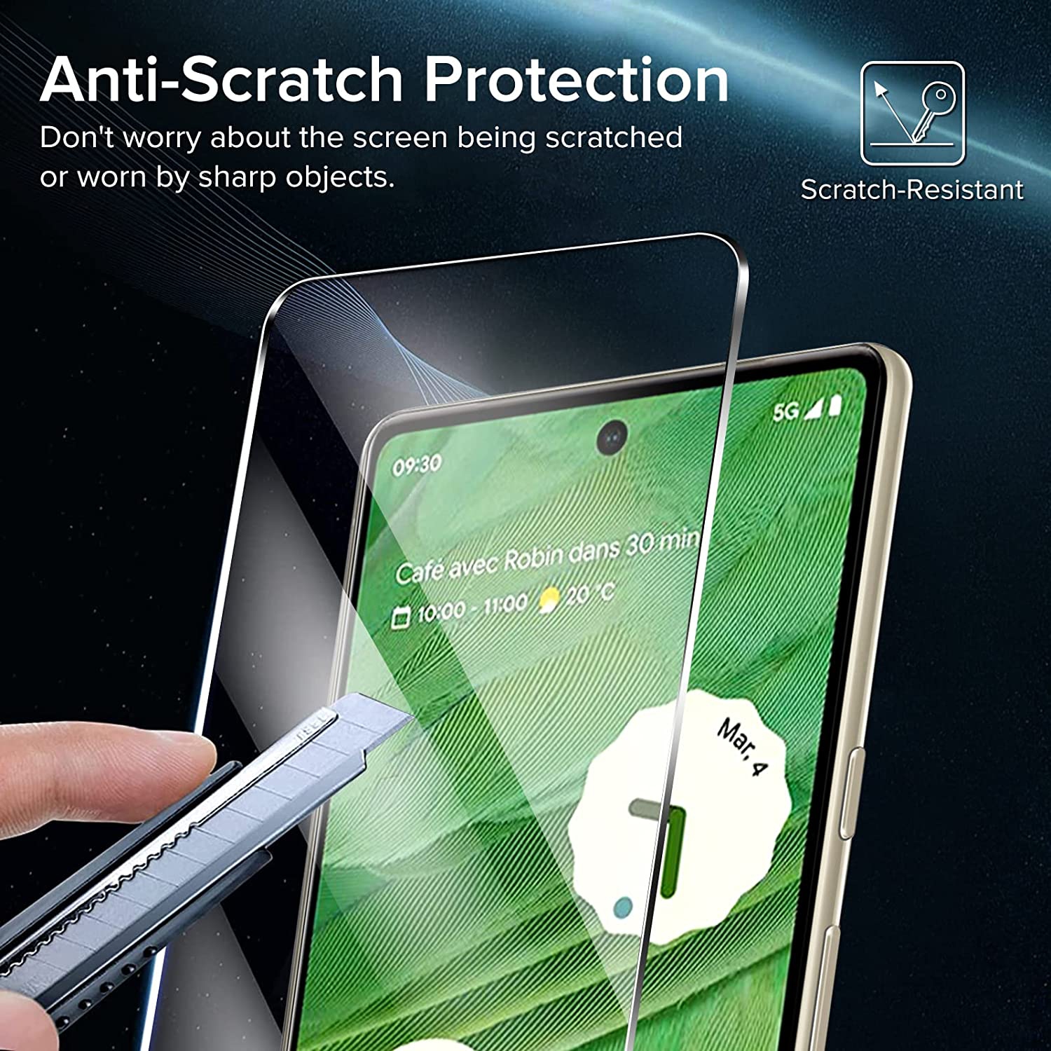 KeeGuard Protecteur d'écran en verre trempé pour Google Pixel 7 5G 2022 [Compatible avec le déverrouillage des empreintes digitales] Film transparent