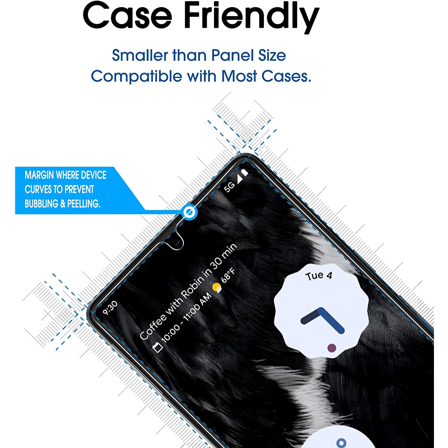 KeeGuard Protecteur d'écran en verre trempé pour Google Pixel 7 5G 2022 [Compatible avec le déverrouillage des empreintes digitales] Film transparent