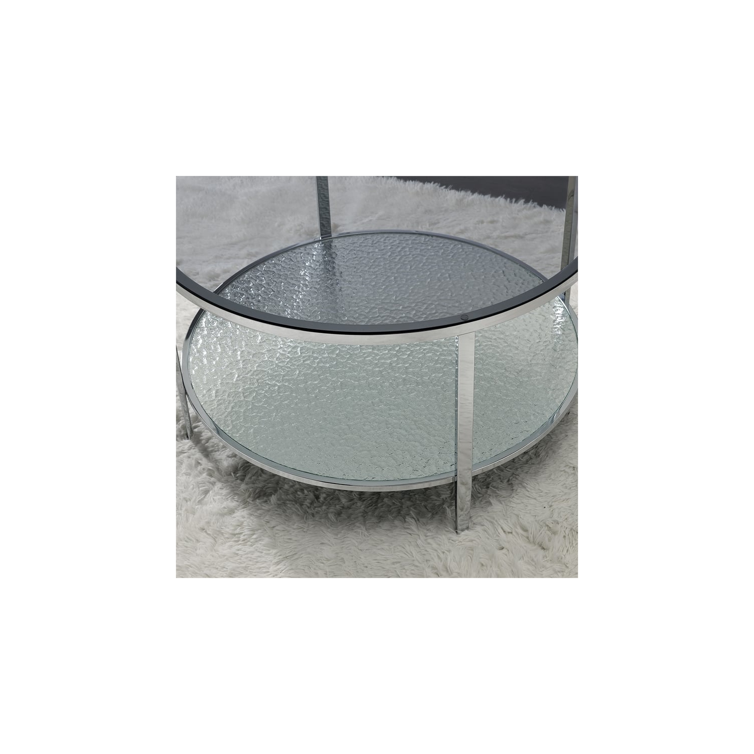 Frostine 3-Piece Chrome and Tempered Glass Occasional Set