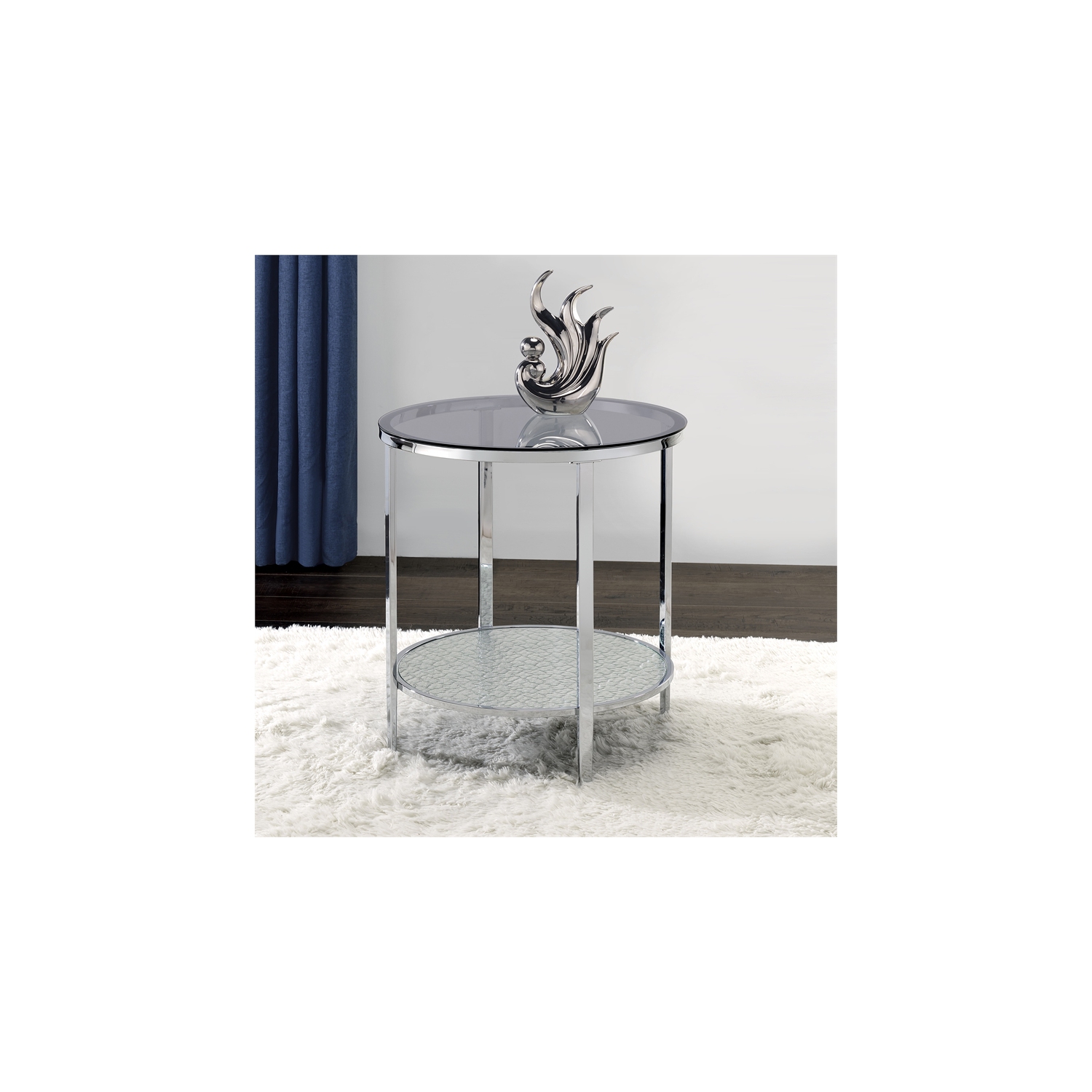 Frostine 3-Piece Chrome and Tempered Glass Occasional Set