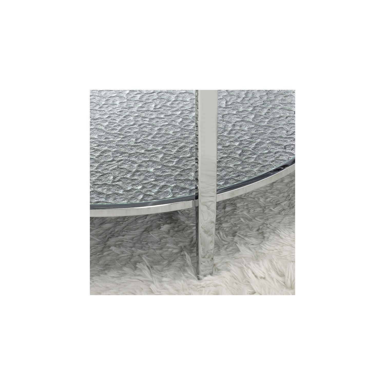 Frostine 3-Piece Chrome and Tempered Glass Occasional Set