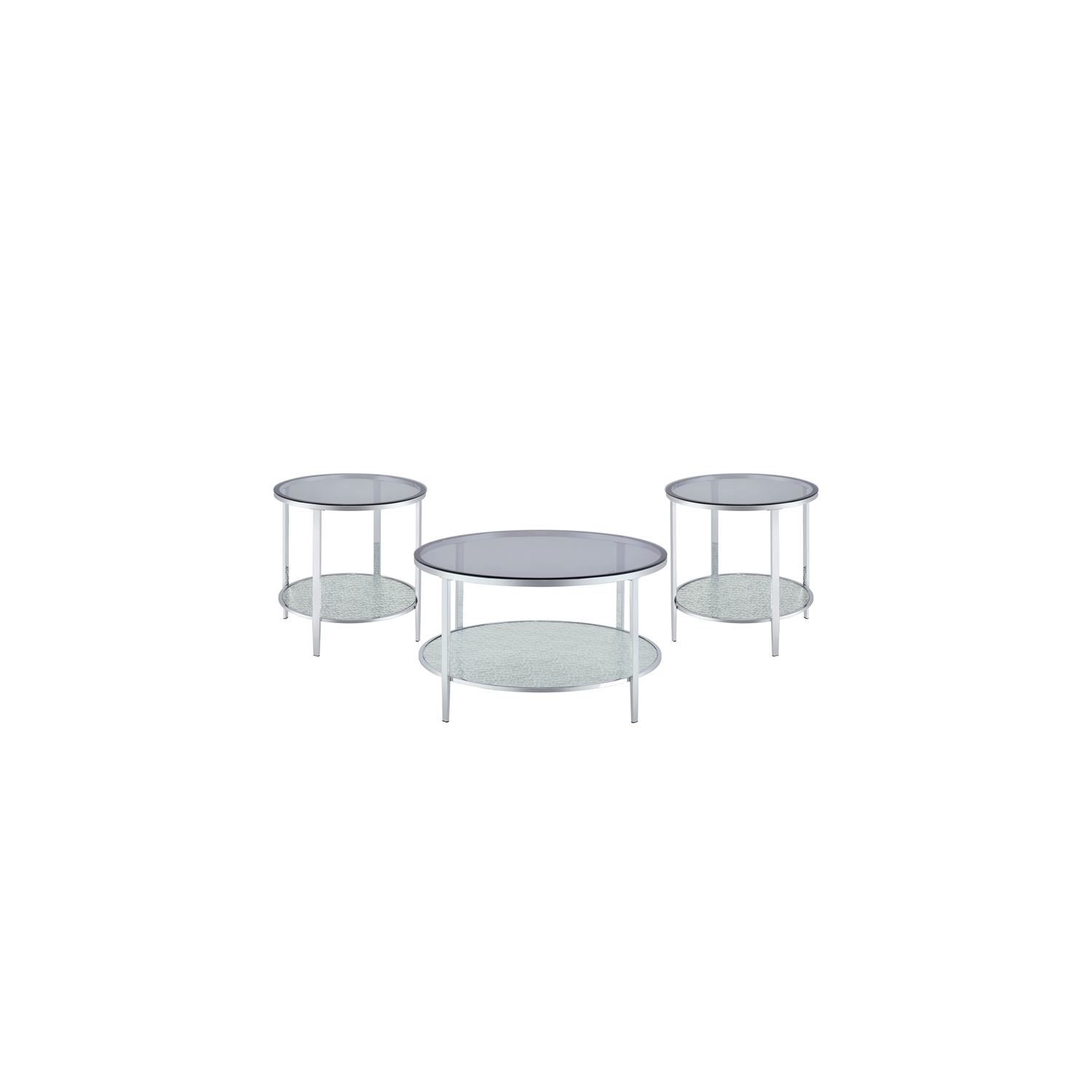 Frostine Round Chrome and Tempered Glass End Table