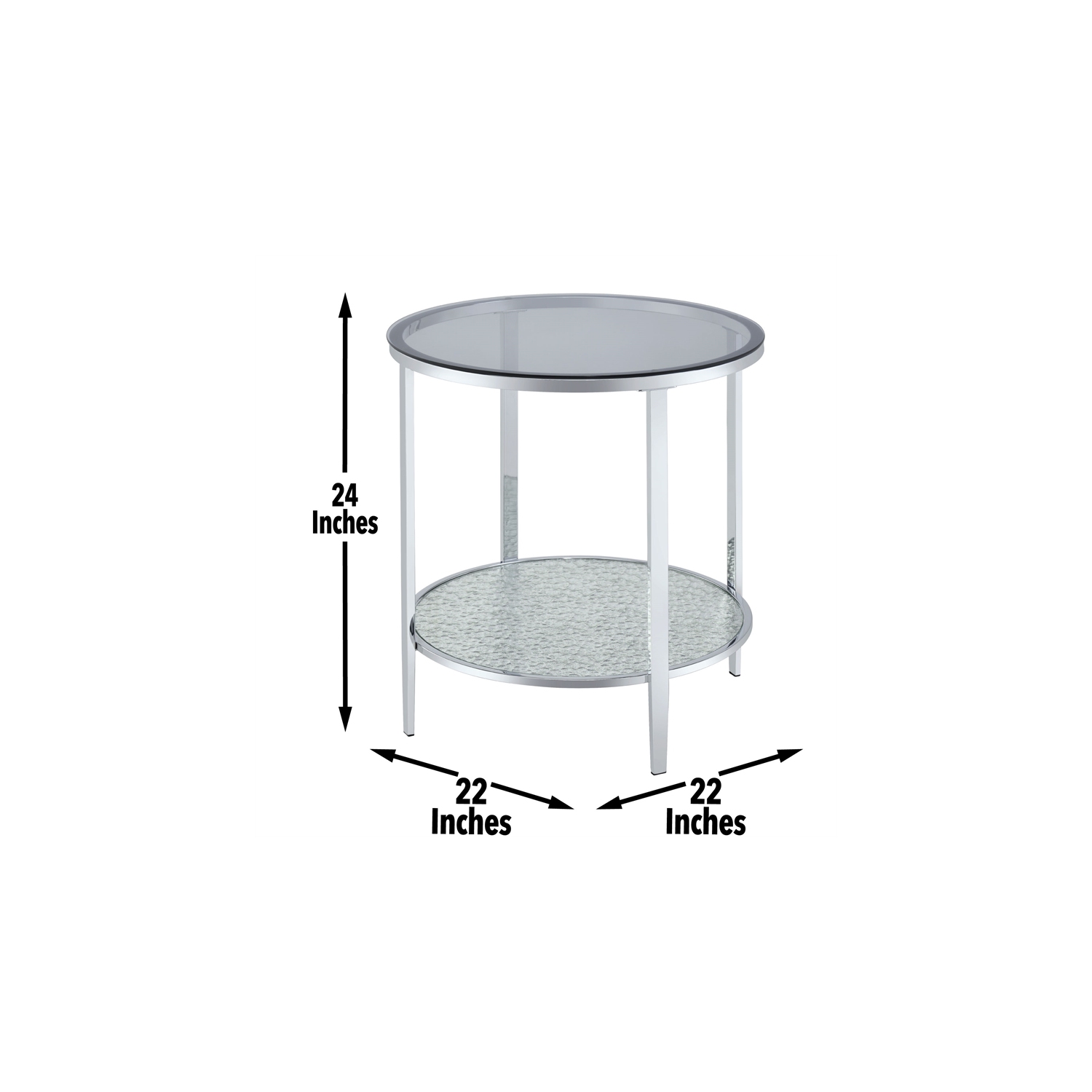Frostine Round Chrome and Tempered Glass End Table
