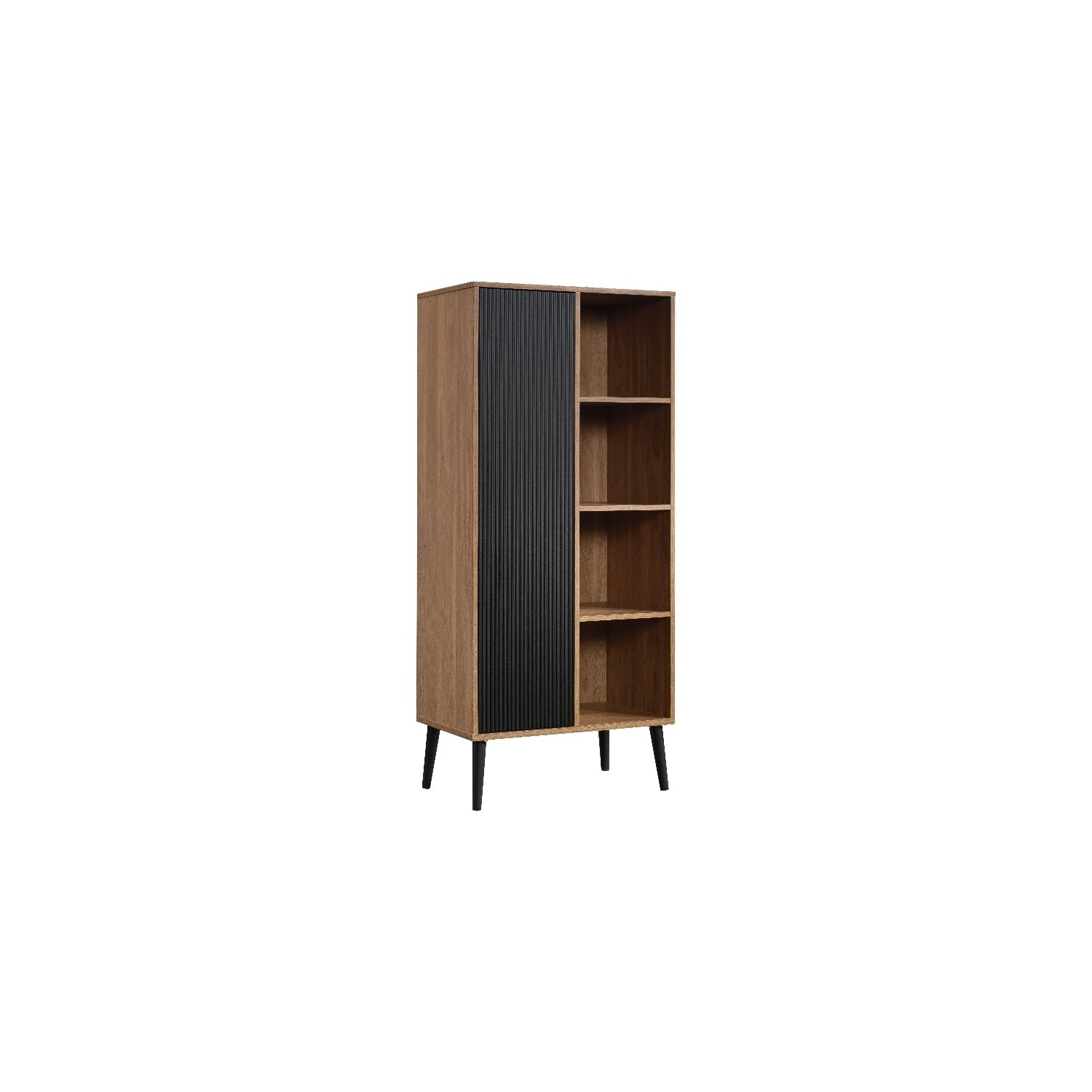 Sauder Ambleside Engineered Wood/Metal Storage Cabinet in Serene Walnut