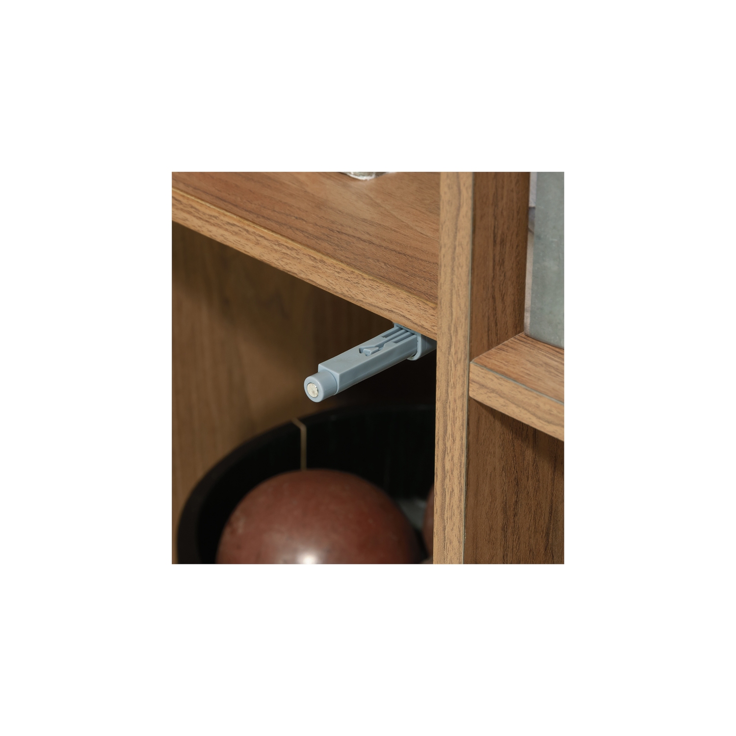 Sauder Ambleside Engineered Wood/Metal Storage Cabinet in Serene Walnut