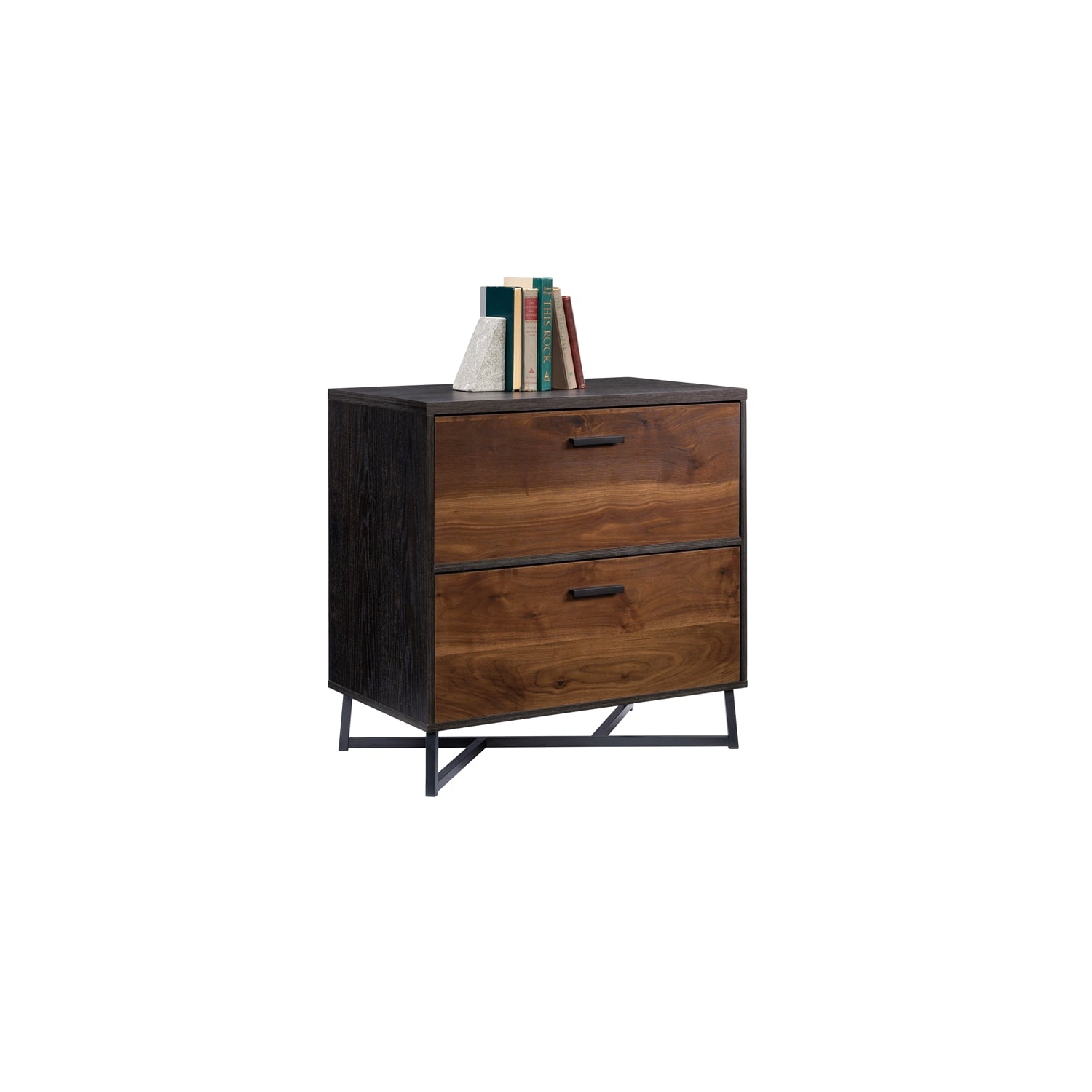 Sauder Canton Lane Engineered Wood/Metal Lateral File in Brew Oak