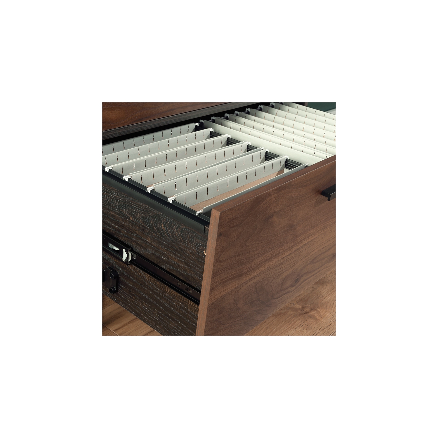Sauder Canton Lane Engineered Wood/Metal Lateral File in Brew Oak
