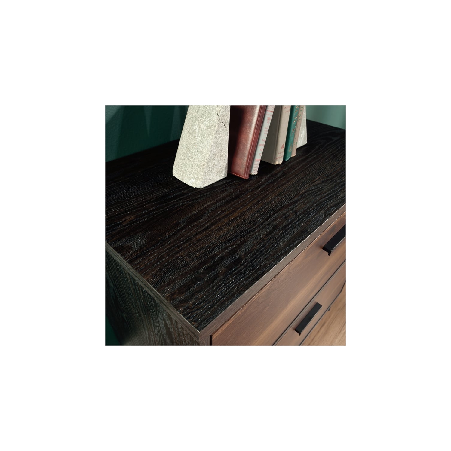 Sauder Canton Lane Engineered Wood/Metal Lateral File in Brew Oak