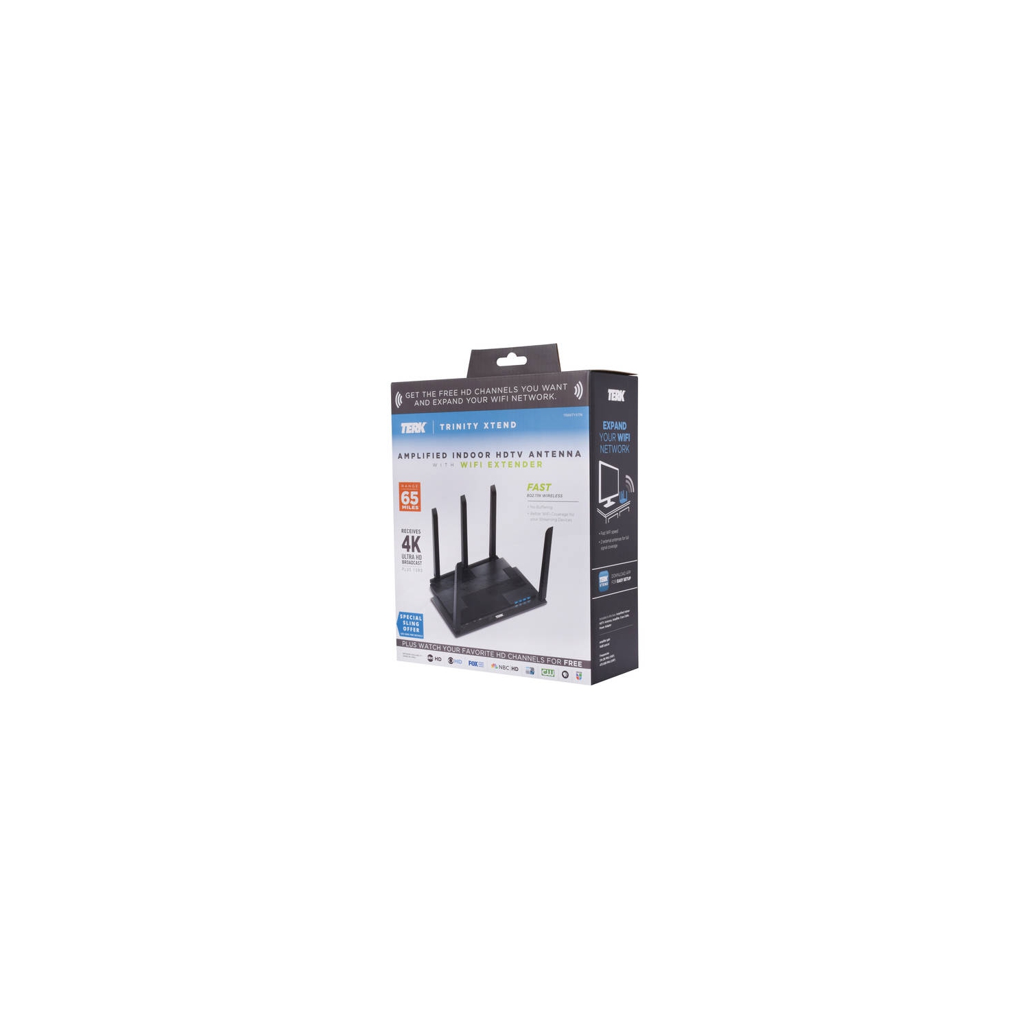 Antenne HD d’intérieur amplifiée avec prolongateur Wi-Fi de Terk CtrinityXTAC