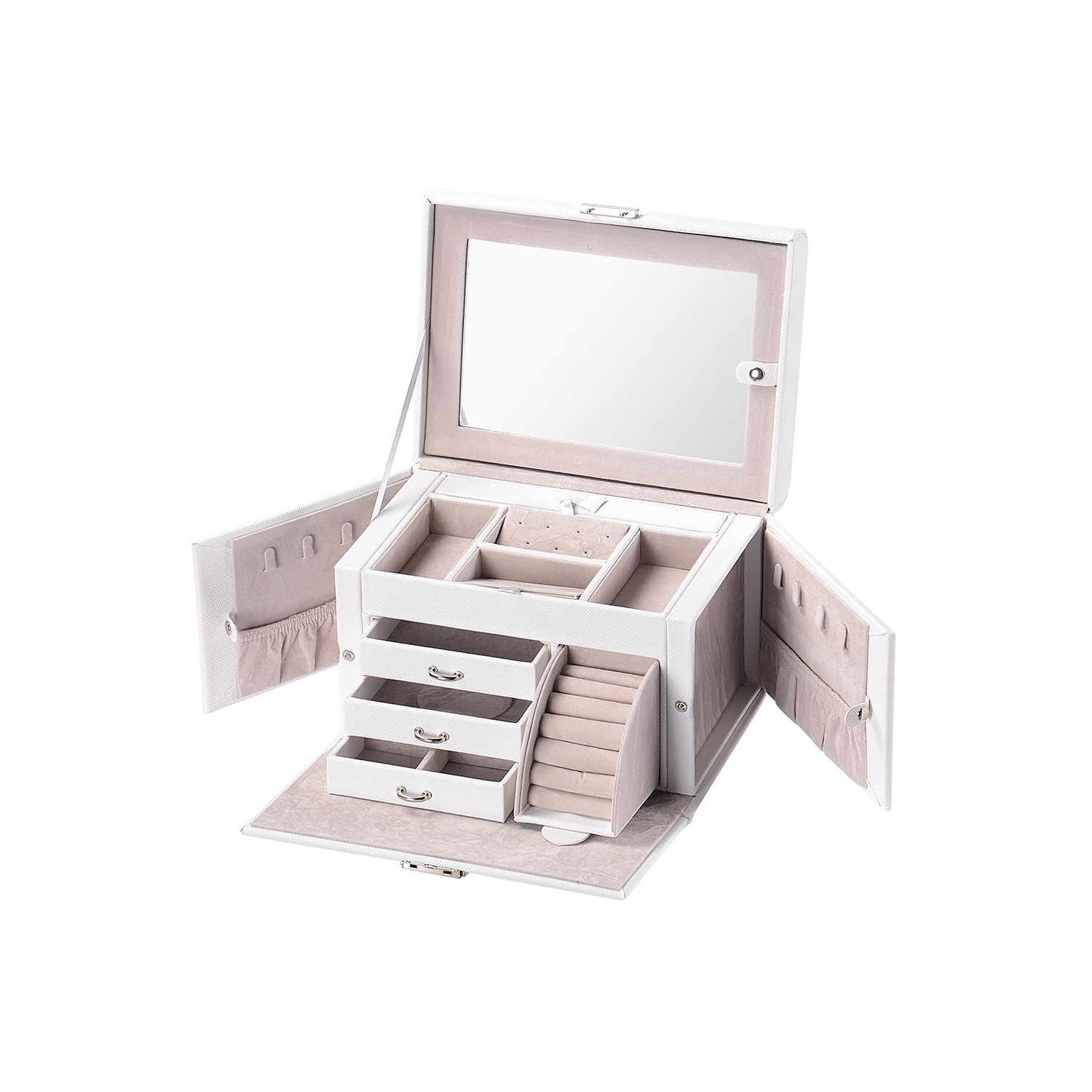 Boîtes à bijoux multicouches, organisateur de bijoux en similicuir étui cadeau vintage pour bagues boucles d'oreilles colliers stockage