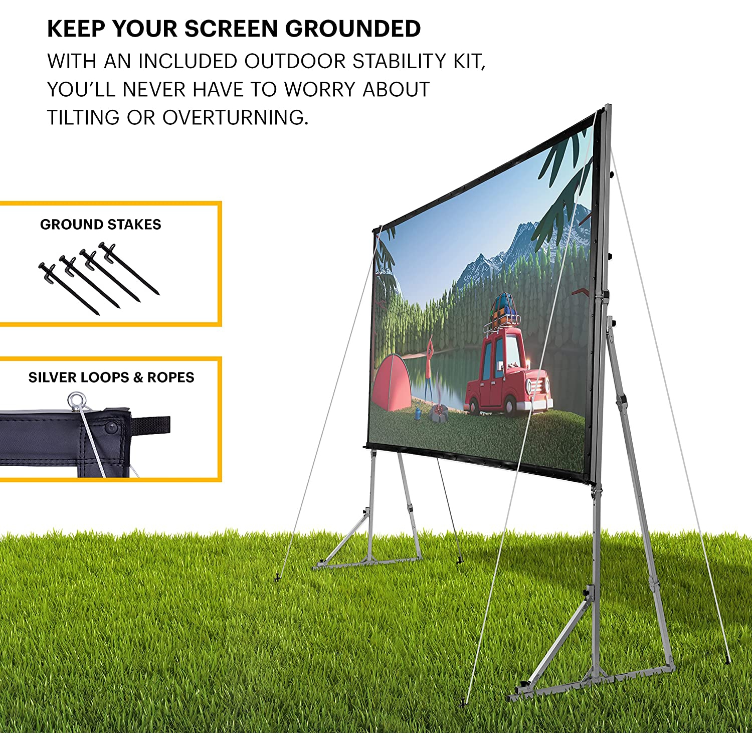 Kodak 150" Portable Projector Screen with Stand and Carry Case