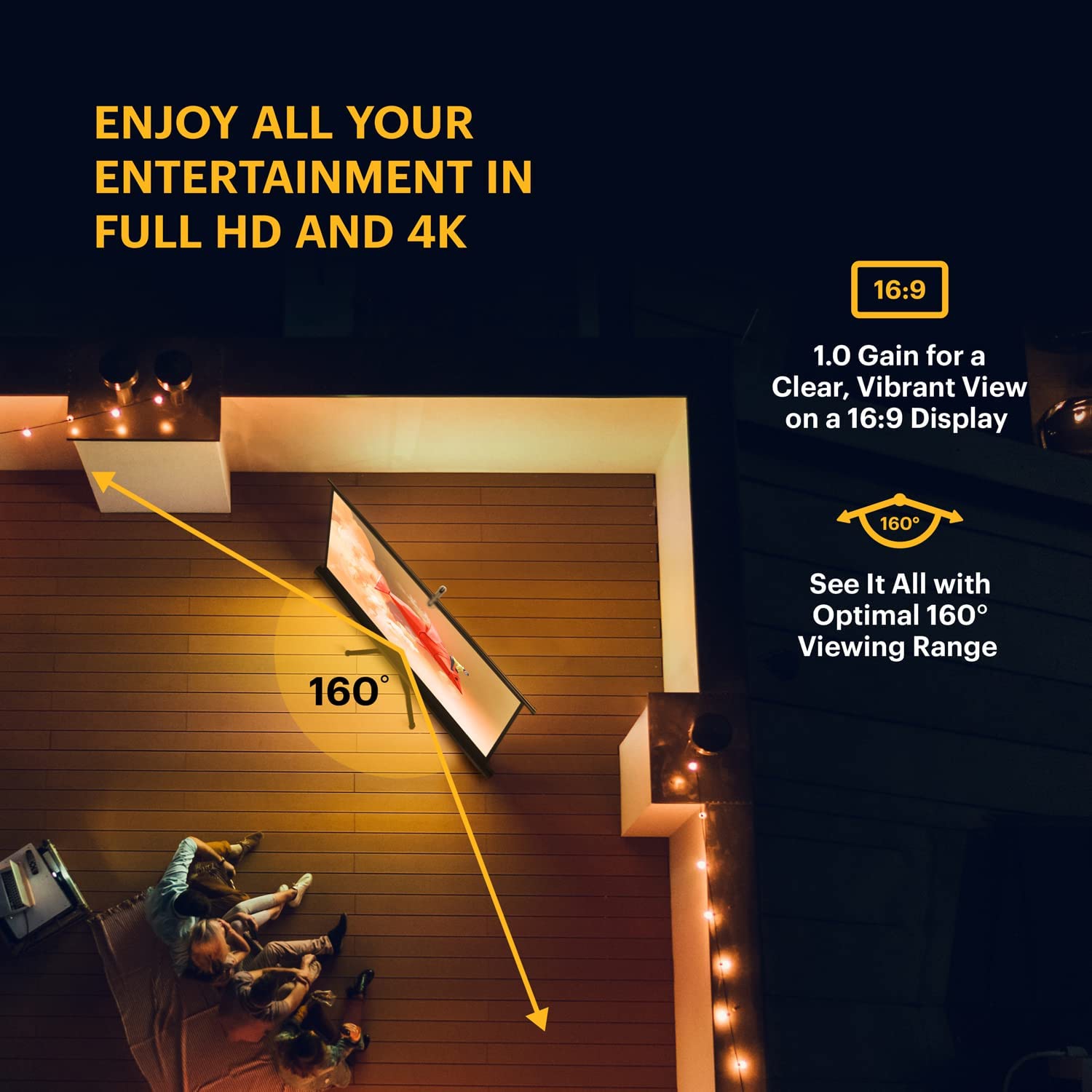 Kodak – Écran de projecteur portatif de 60 po avec trépied et sac de transport léger