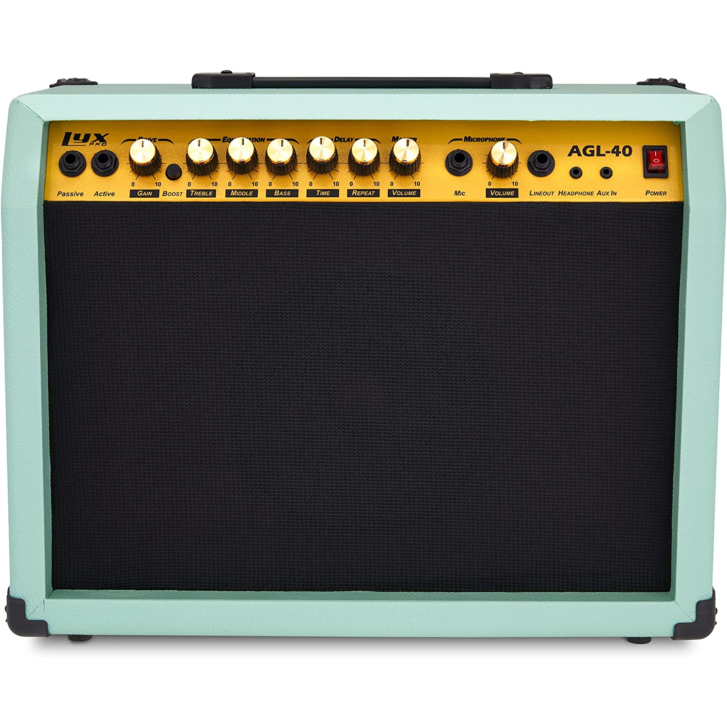 LyxPro 40 Watt Electric Guitar Amplifier with Built-in Speaker - Green