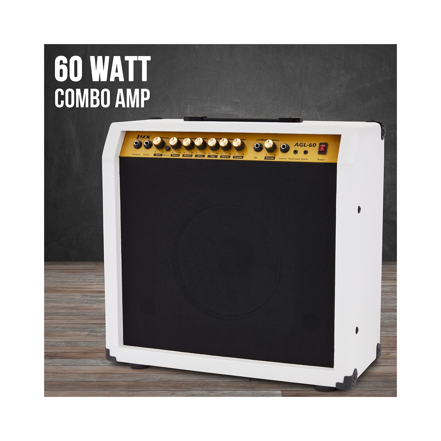 Amplificateur de guitare électrique de 60 W avec haut-parleur intégré de LyxPro - Blanc