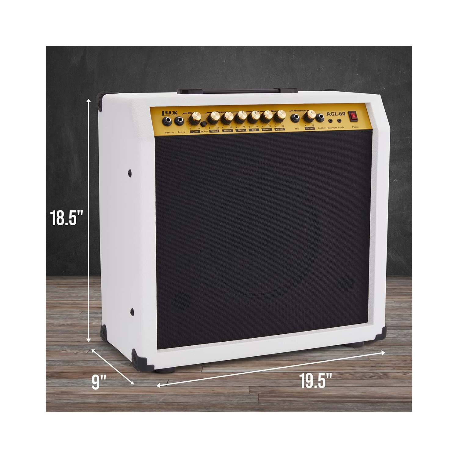 Amplificateur de guitare électrique de 60 W avec haut-parleur intégré de LyxPro - Blanc