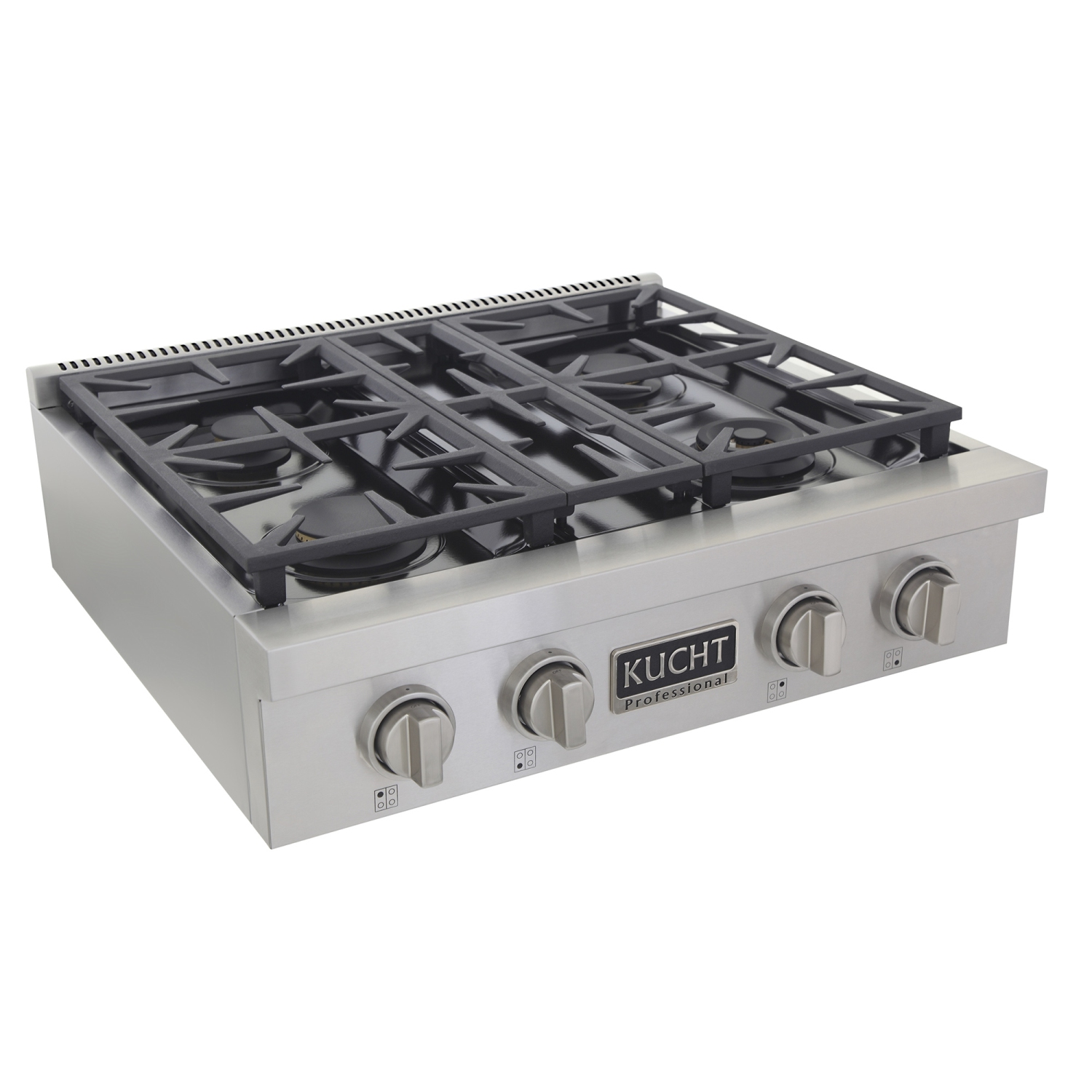KUCHT Professional 30-inch Propane Gas Range Top with Sealed Burners in Stainless Steel with Classic Silver Knobs