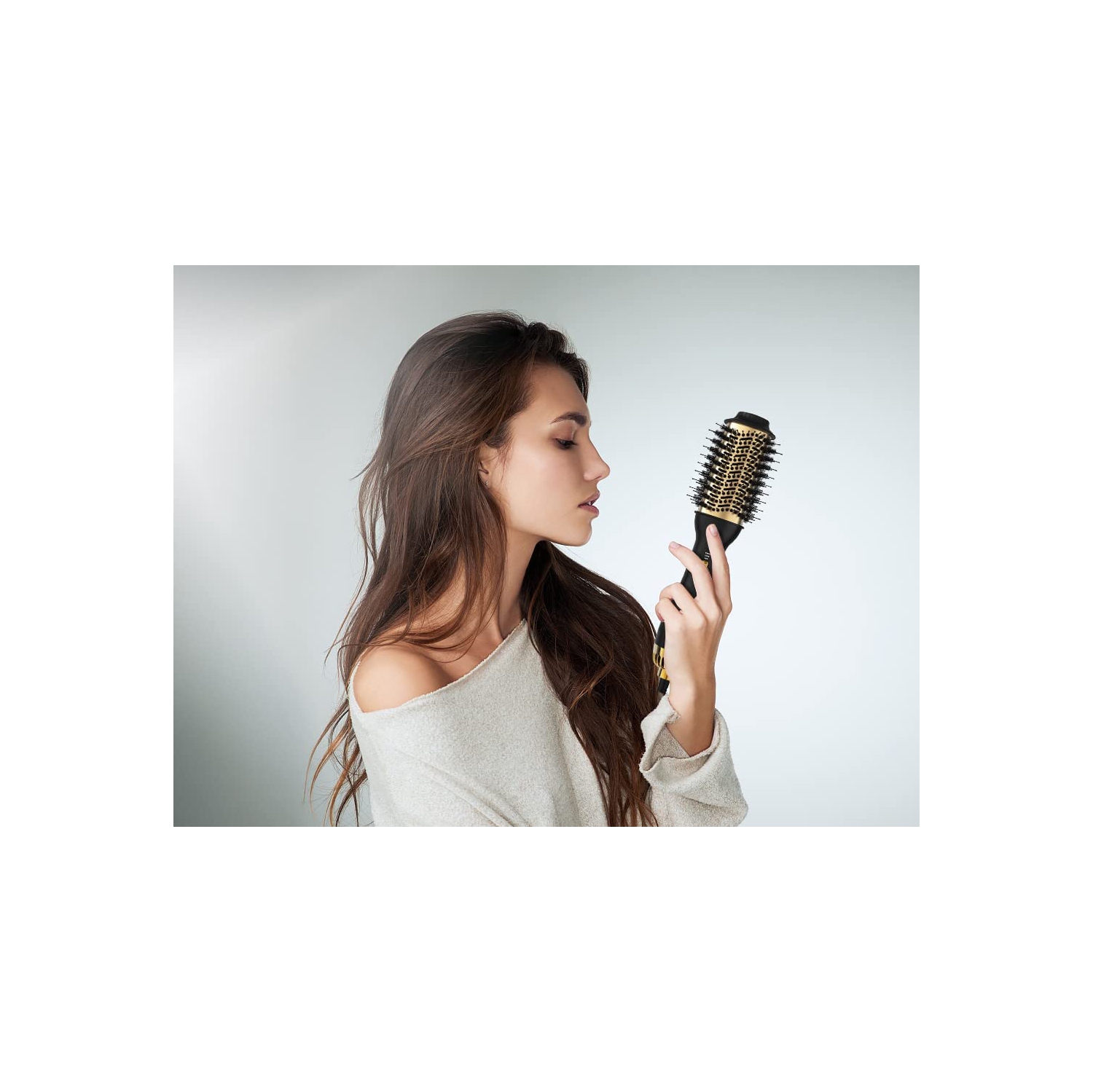 Brosse à air chaud 3 EN 1 sèche-cheveux en une étape et volumateur, coiffeur ionique négatif pour peigne, séchage et lissage.