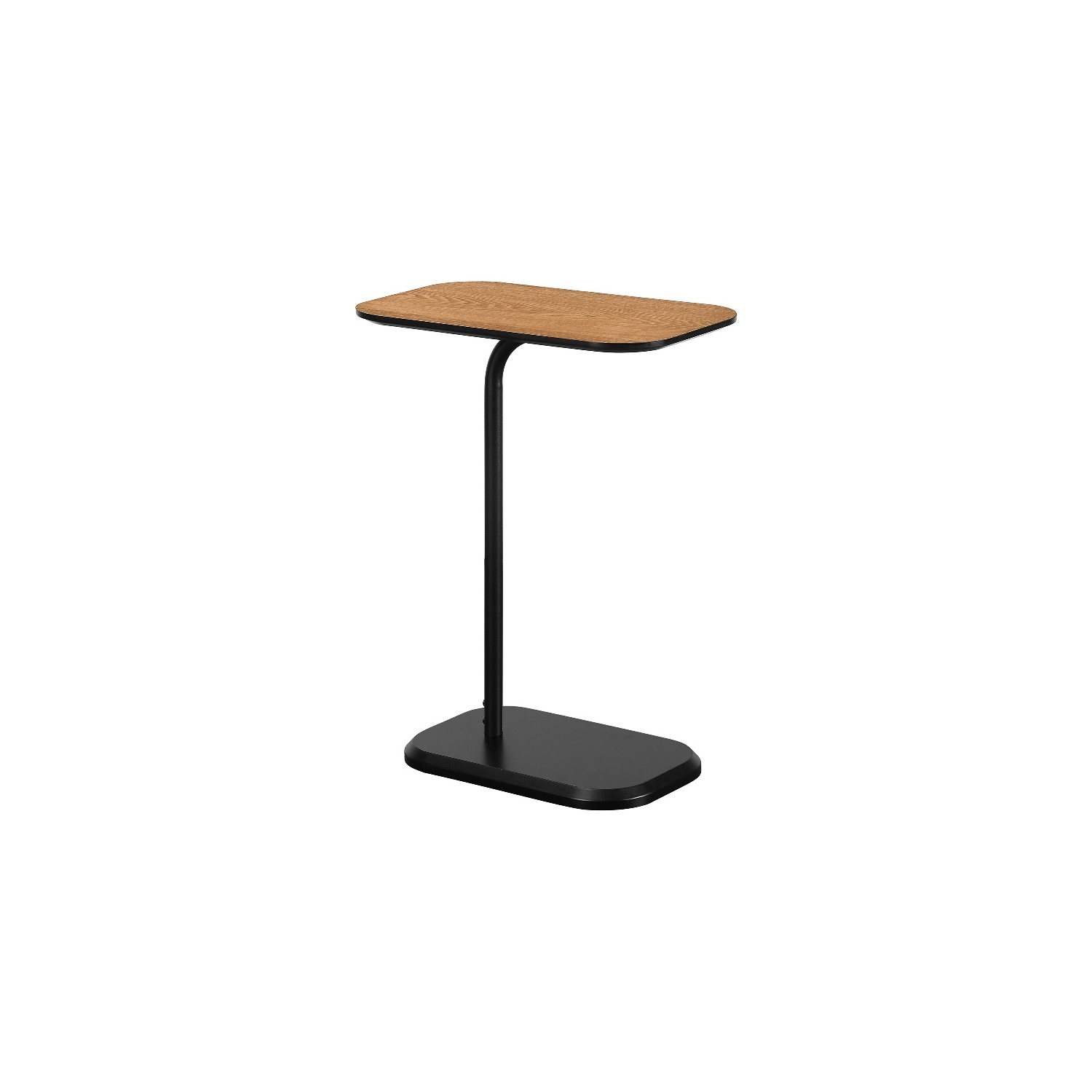 Convenience Concepts Oslo C End Table in Black Wood Finish with Walnut Top