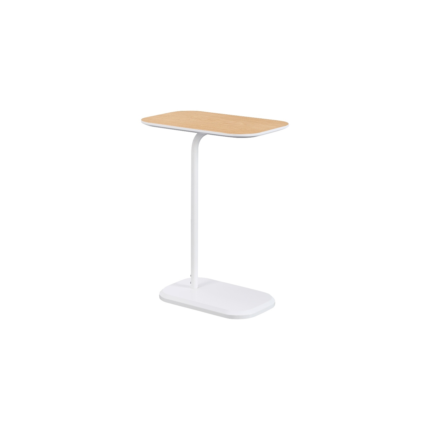 Convenience Concepts Oslo C End Table in White Wood Finish with Walnut Wood Top