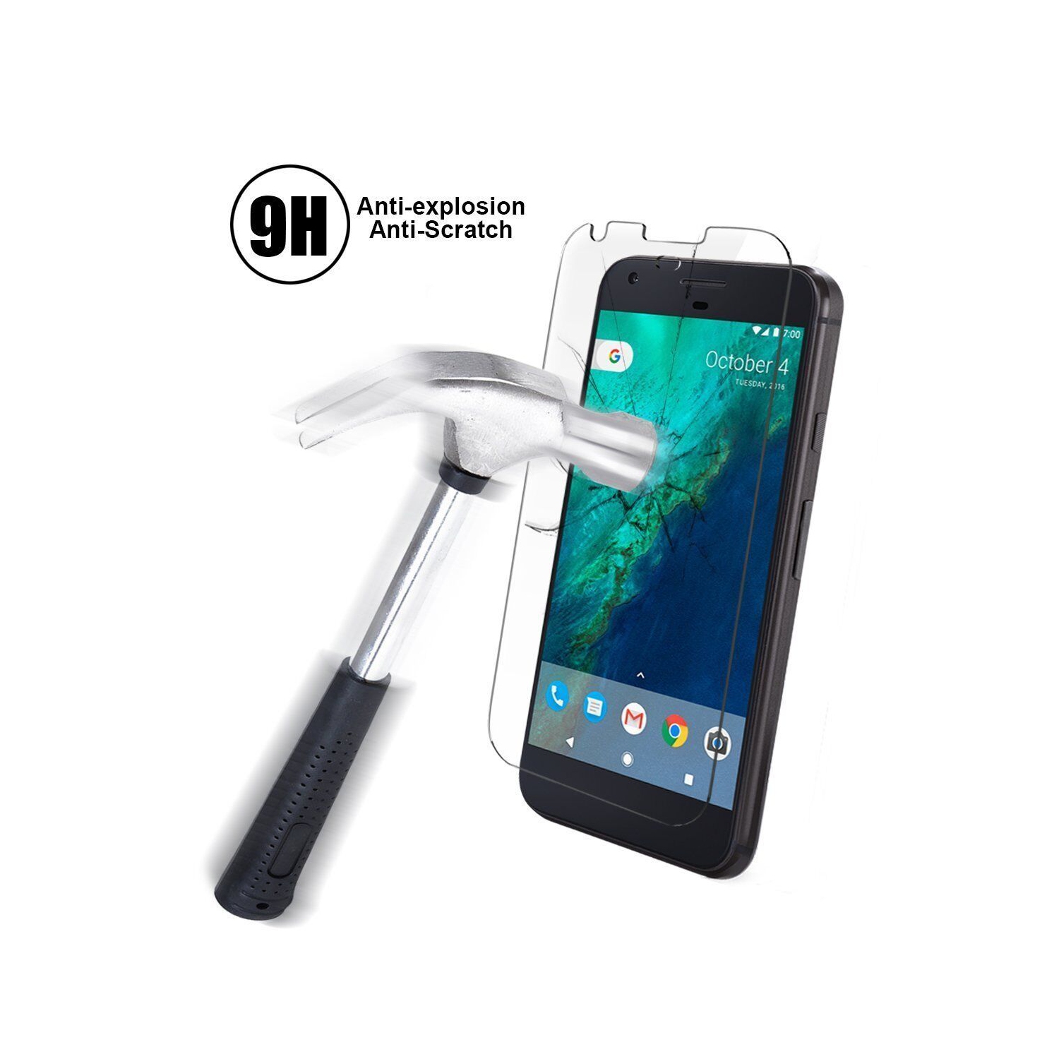 [PAQUET de 2] Protecteur d’écran en verre trempé pour Pixel XL de Google - compatible avec les étuis