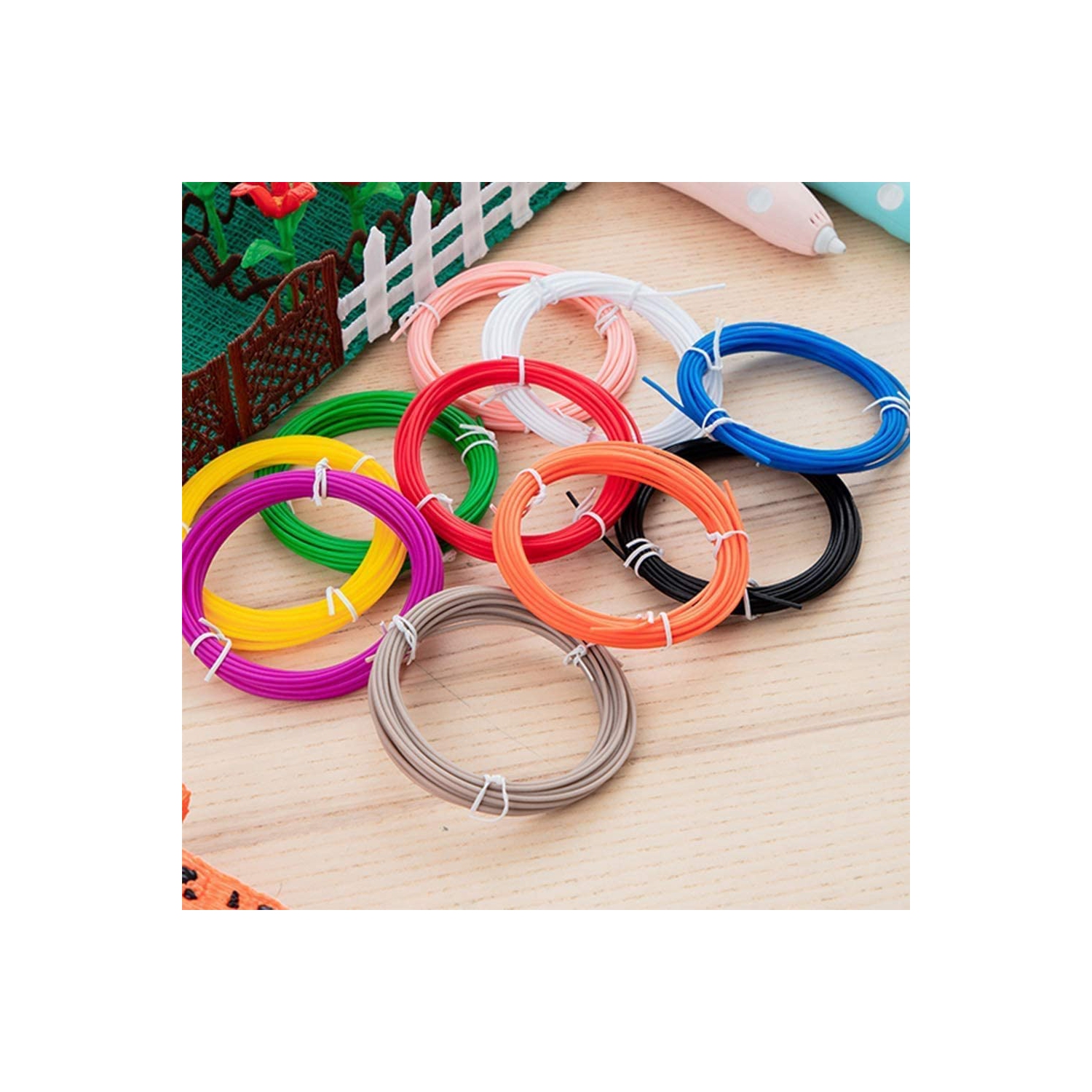 Charges de filament pour stylos 3D et imprimantes 3D Filament PLA 1.75mm, 12 couleurs Diamètre de haute précision Pas de filament de bouchon sans