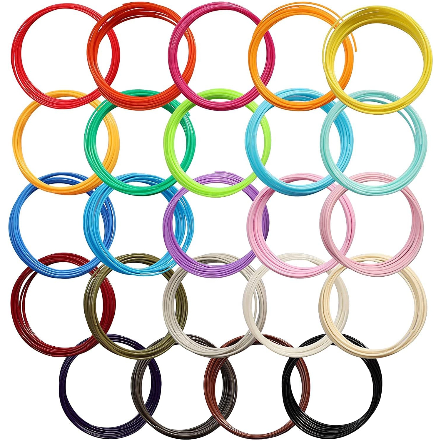 Charges de filament pour stylos 3D et imprimantes 3D Filament PLA 1.75mm, 12 couleurs Diamètre de haute précision Pas de filament de bouchon sans