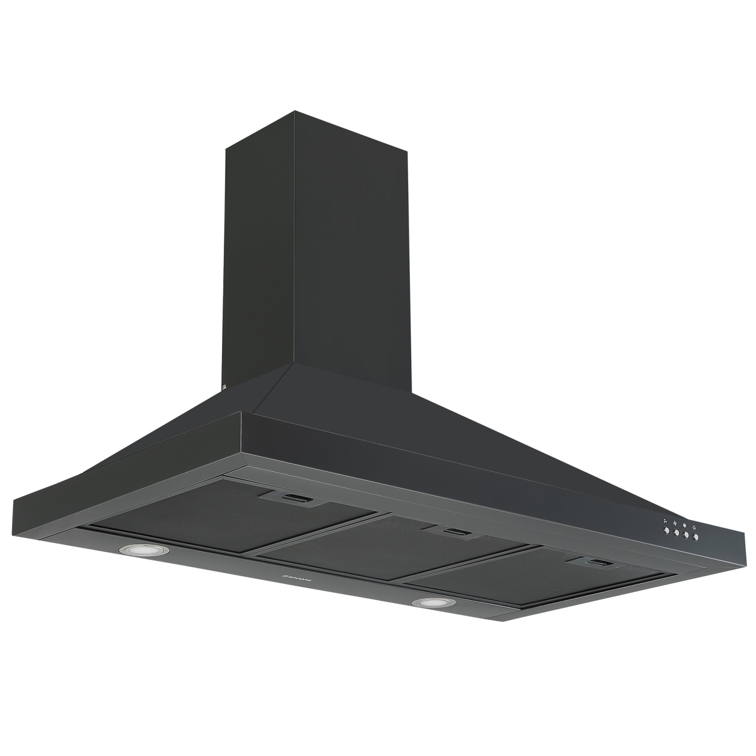 Ancona hotte de cuisine pyramidale convertible à fixation murale de 36” 450 pi3/min en acier inoxydable noir