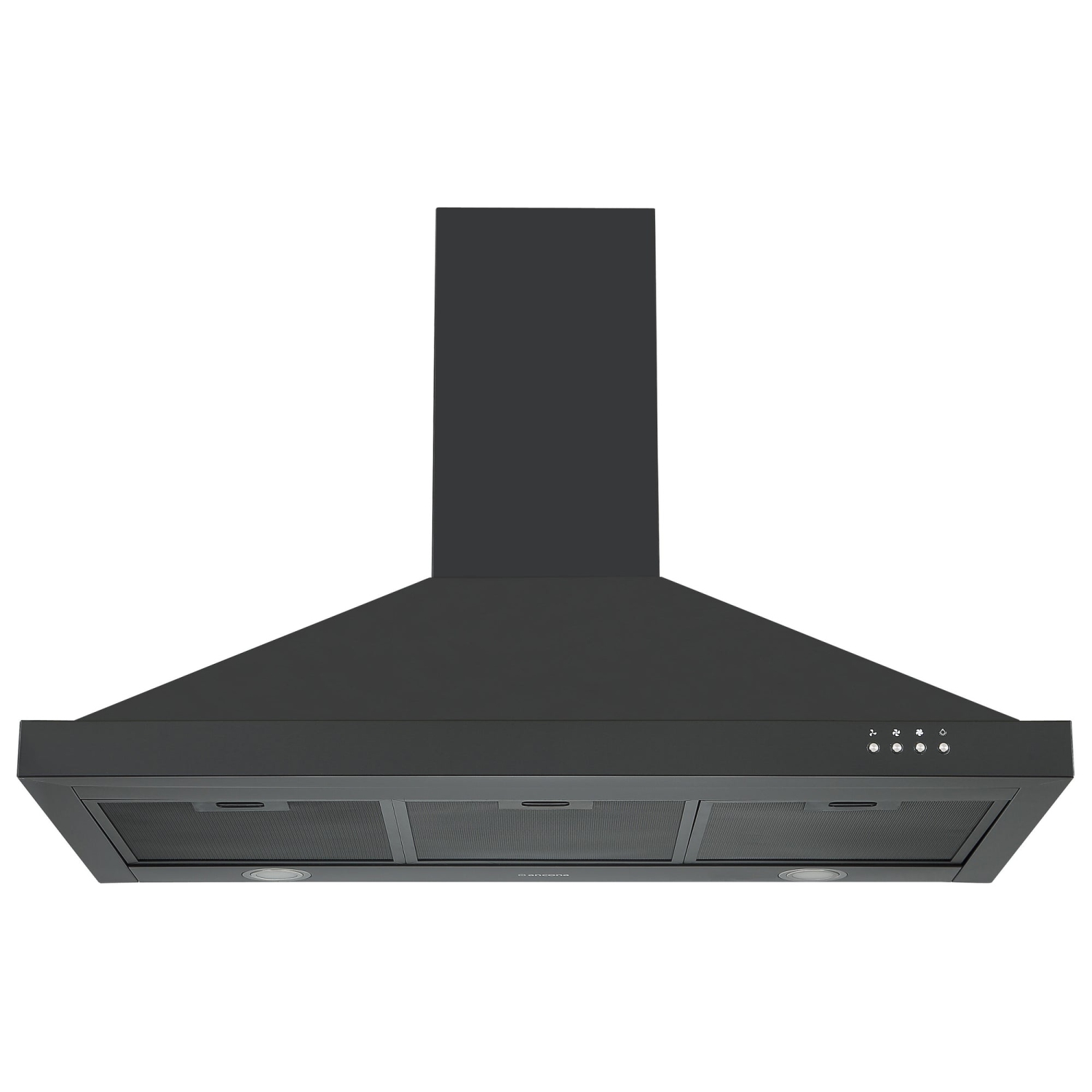 Ancona hotte de cuisine pyramidale convertible à fixation murale de 36” 450 pi3/min en acier inoxydable noir