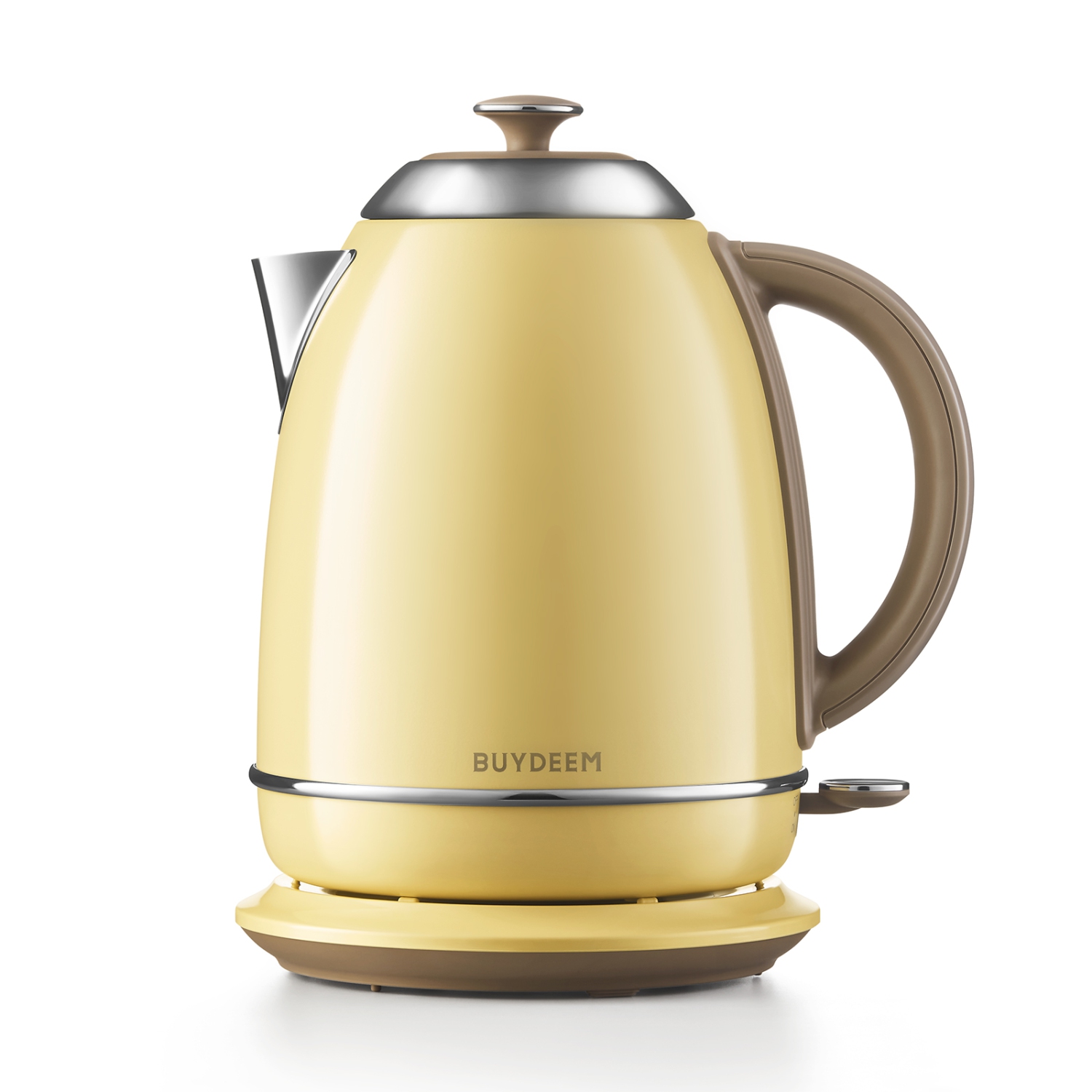 BUYDEEM K640 Stainless Steel Electric Tea Kettle with Auto Shut-Off and Boil Dry Protection, 1.7 Liter Cordless Hot Water Boiler with Swivel Base,