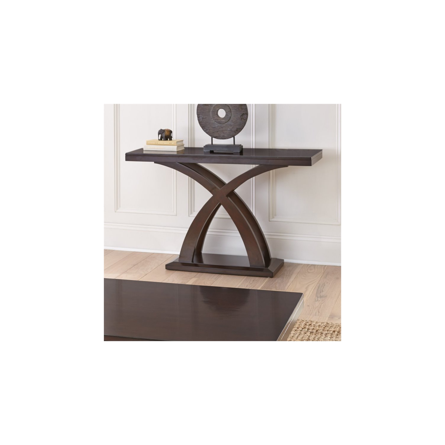 Jocelyn Console Table in Espresso Cherry Wood and Mango Veneers