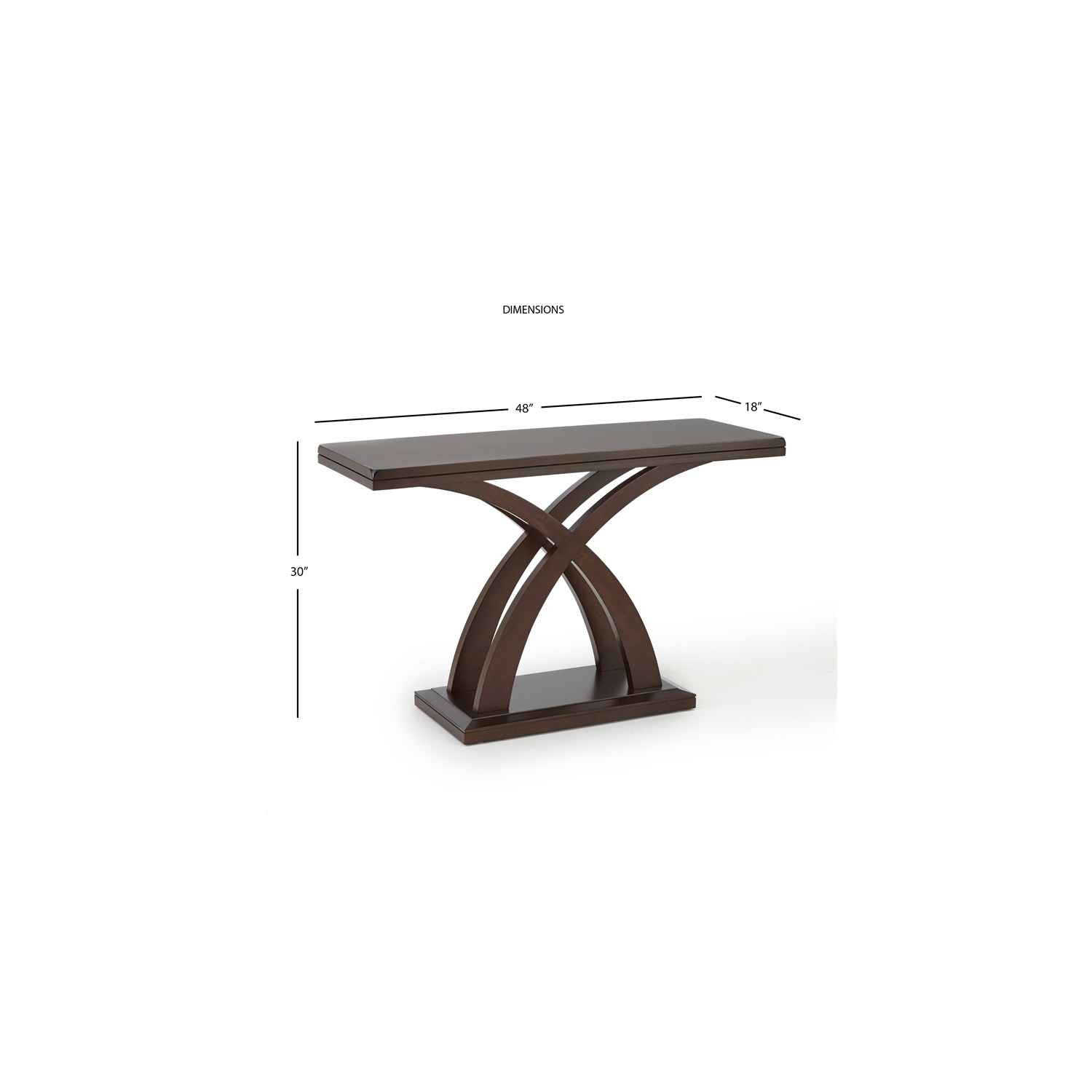 Jocelyn Console Table in Espresso Cherry Wood and Mango Veneers