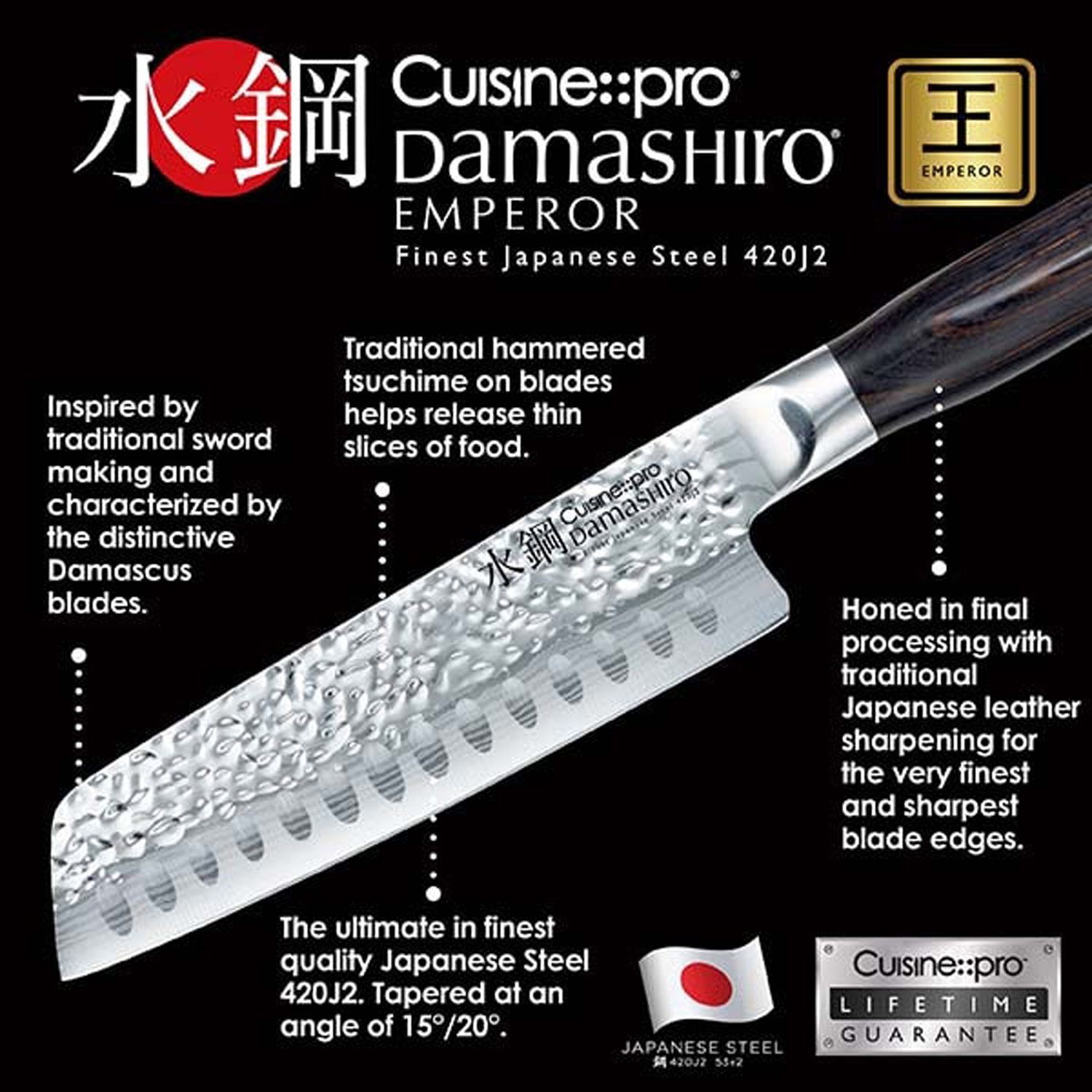 Damashiro® EMPEROR Mokuzai 7 Piece Knife Block