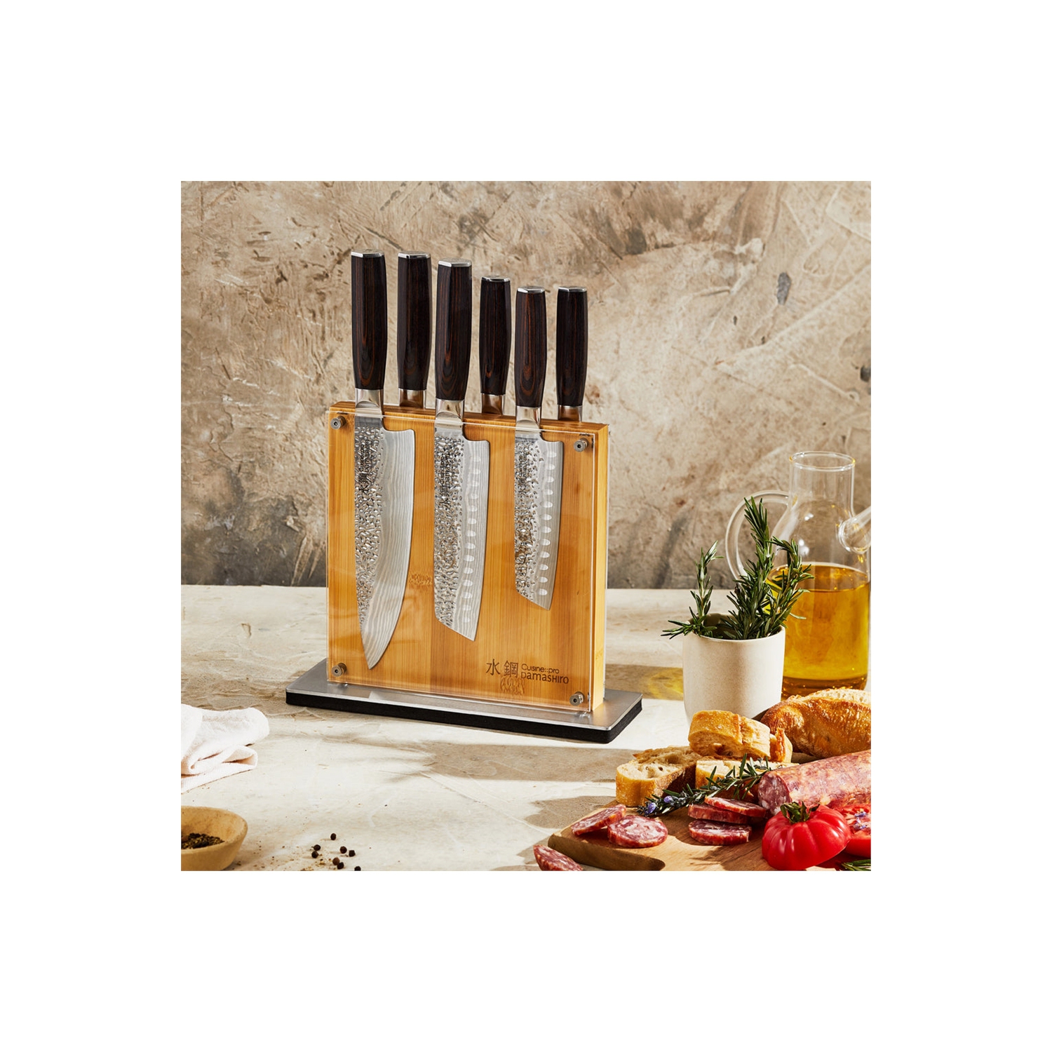 Damashiro® EMPEROR Shi Knife Block 7 Piece
