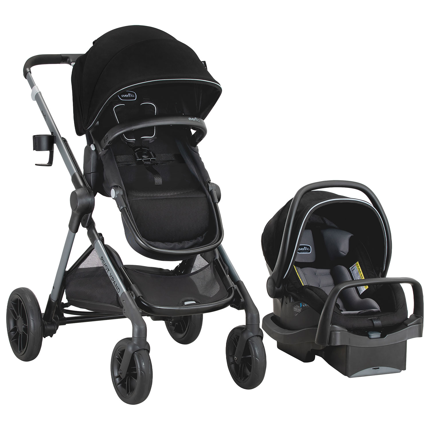 Evenflo Pivot Xpand Modular Stroller with LiteMax Infant Car Seat - Ayrshire Black