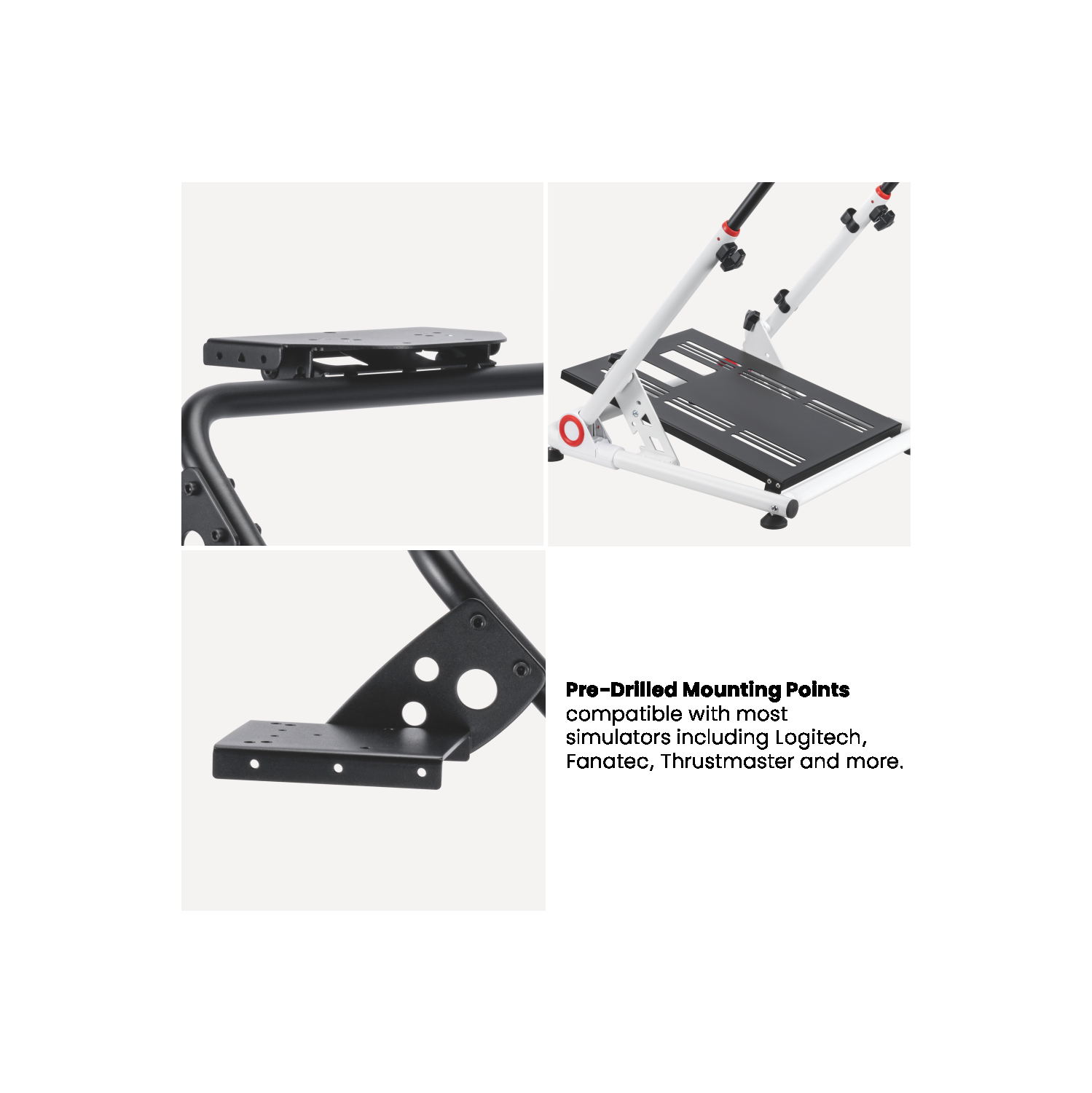 Boost SWS-07 Premium Foldable Height Adjustable Racing Steering Wheel Stand for Gamers - Supports Fanatec, Logitech & Thrustmaster (White)