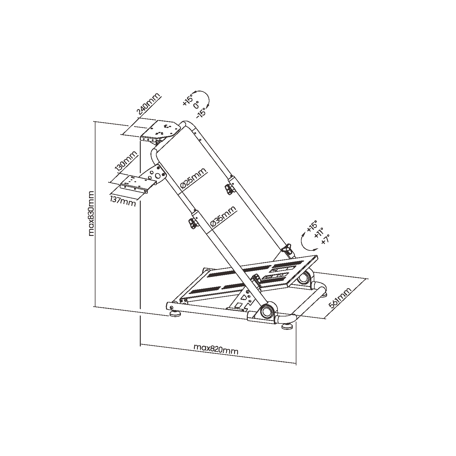 Boost SWS-07 Premium Foldable Height Adjustable Racing Steering Wheel Stand for Gamers - Supports Fanatec, Logitech & Thrustmaster (White)