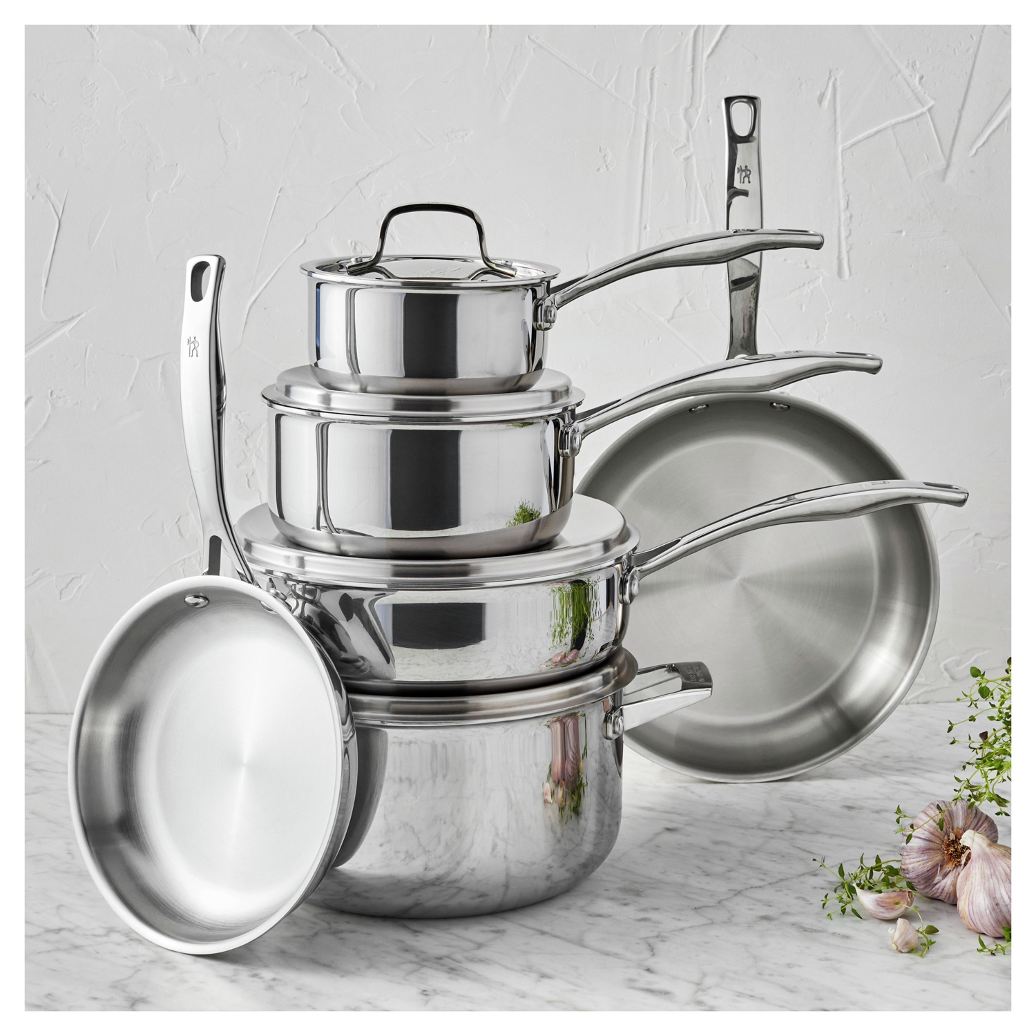 HENCKELS Classic Clad Elite 10 Piece 18/10 Stainless Steel Cookware Set