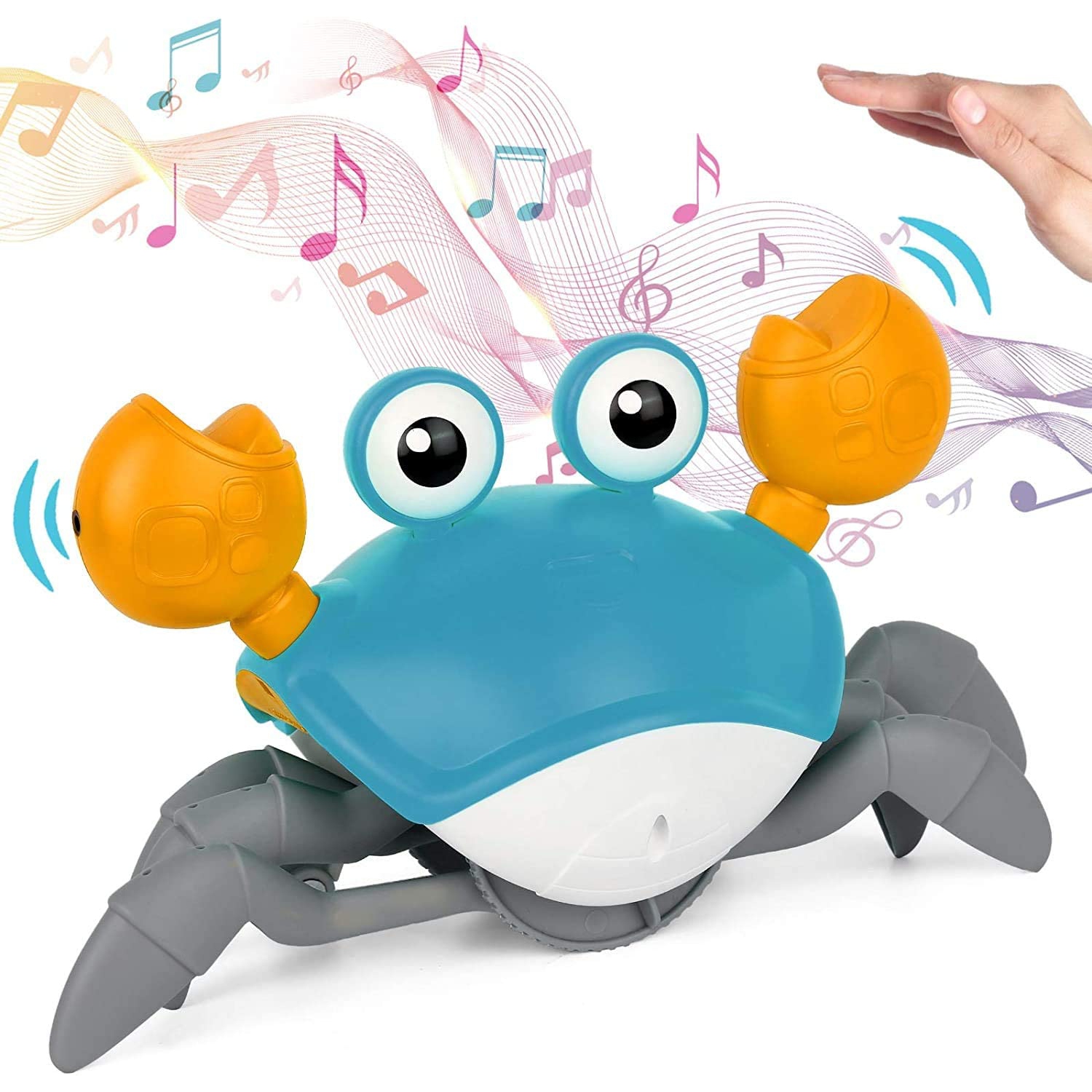 Crawling Crab Baby Toy with Music and Lights for Kids | Baby Interactive Toys | Electronic Pet Toys for Boys and Girls Learning (Blue)