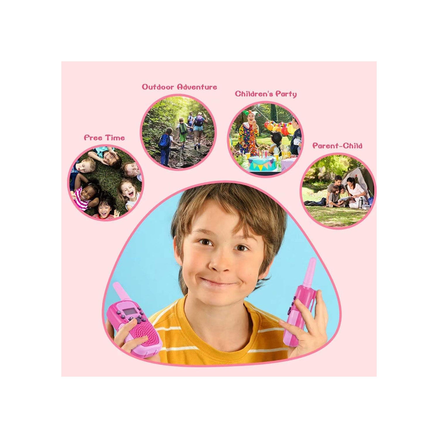 22-Channel 2-Way Walkie Talkies for Kids – Backlit LCD Flashlight, 3-Mile Range, Outdoor Adventure Radios for Girls & Boys