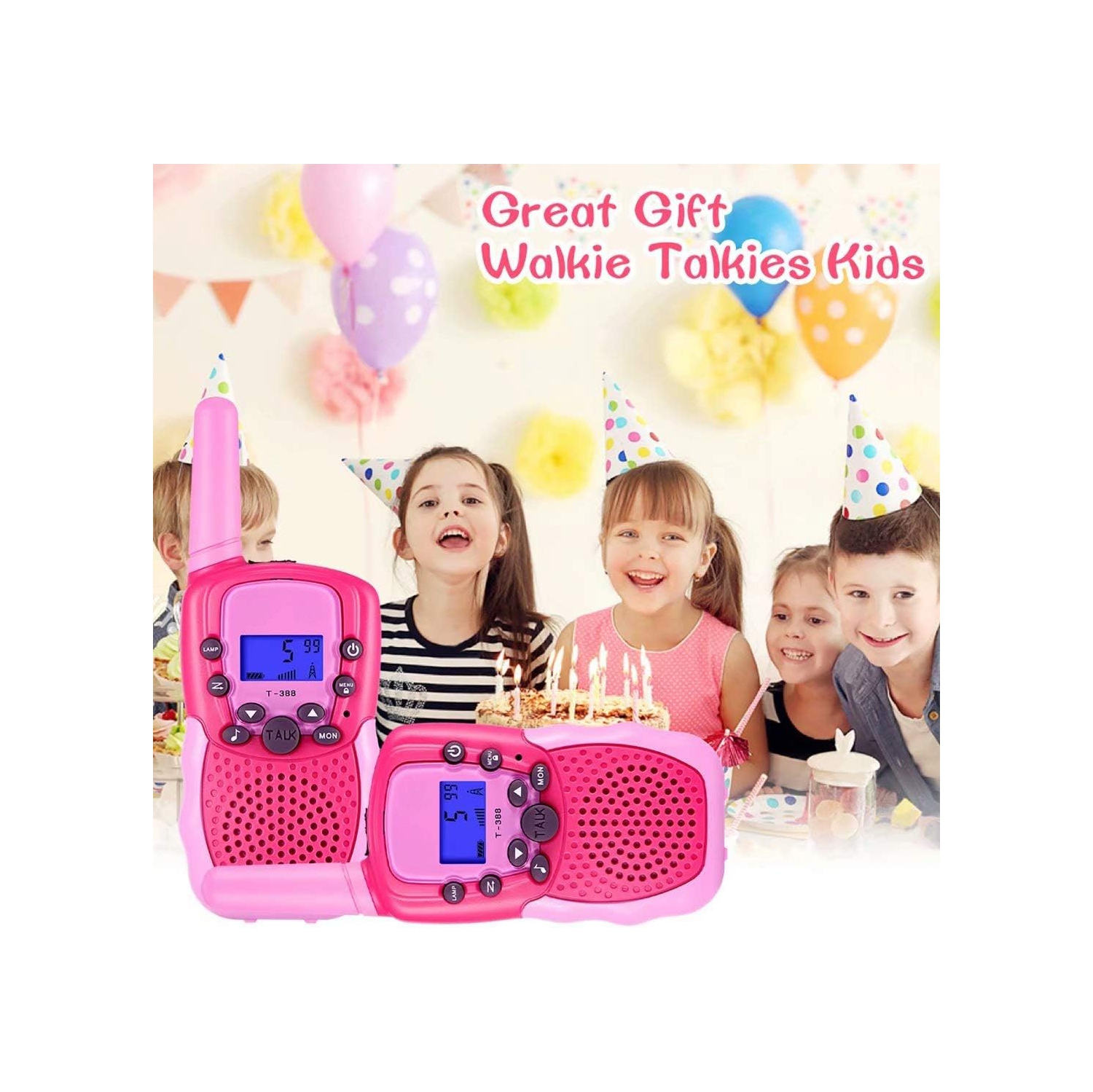 22-Channel 2-Way Walkie Talkies for Kids – Backlit LCD Flashlight, 3-Mile Range, Outdoor Adventure Radios for Girls & Boys