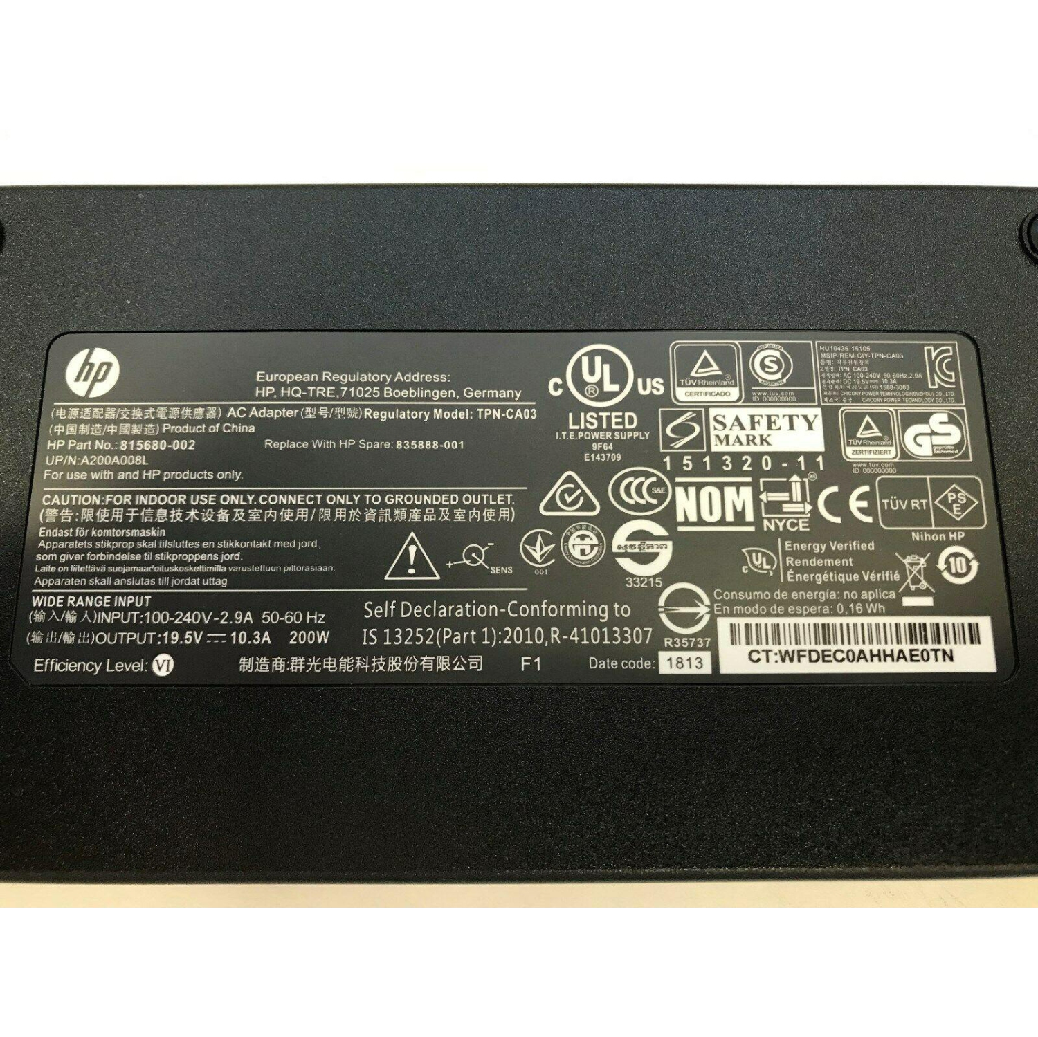 New Genuine HP Omen 15-EK1018CA 15-EK1028CA 15-EN1008CA AC Power Adapter Charger 200W