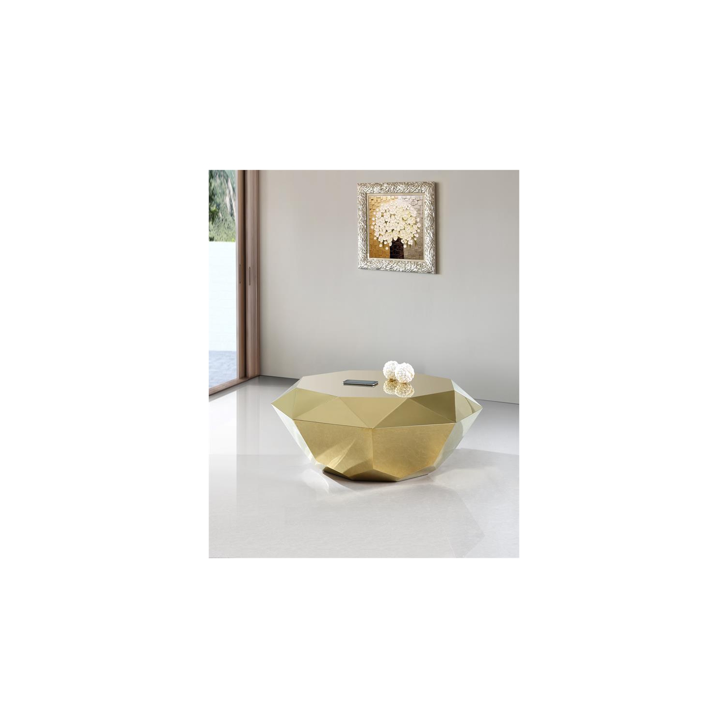 Meridian Furniture Gemma Diamond Shaped Steel Coffee Table